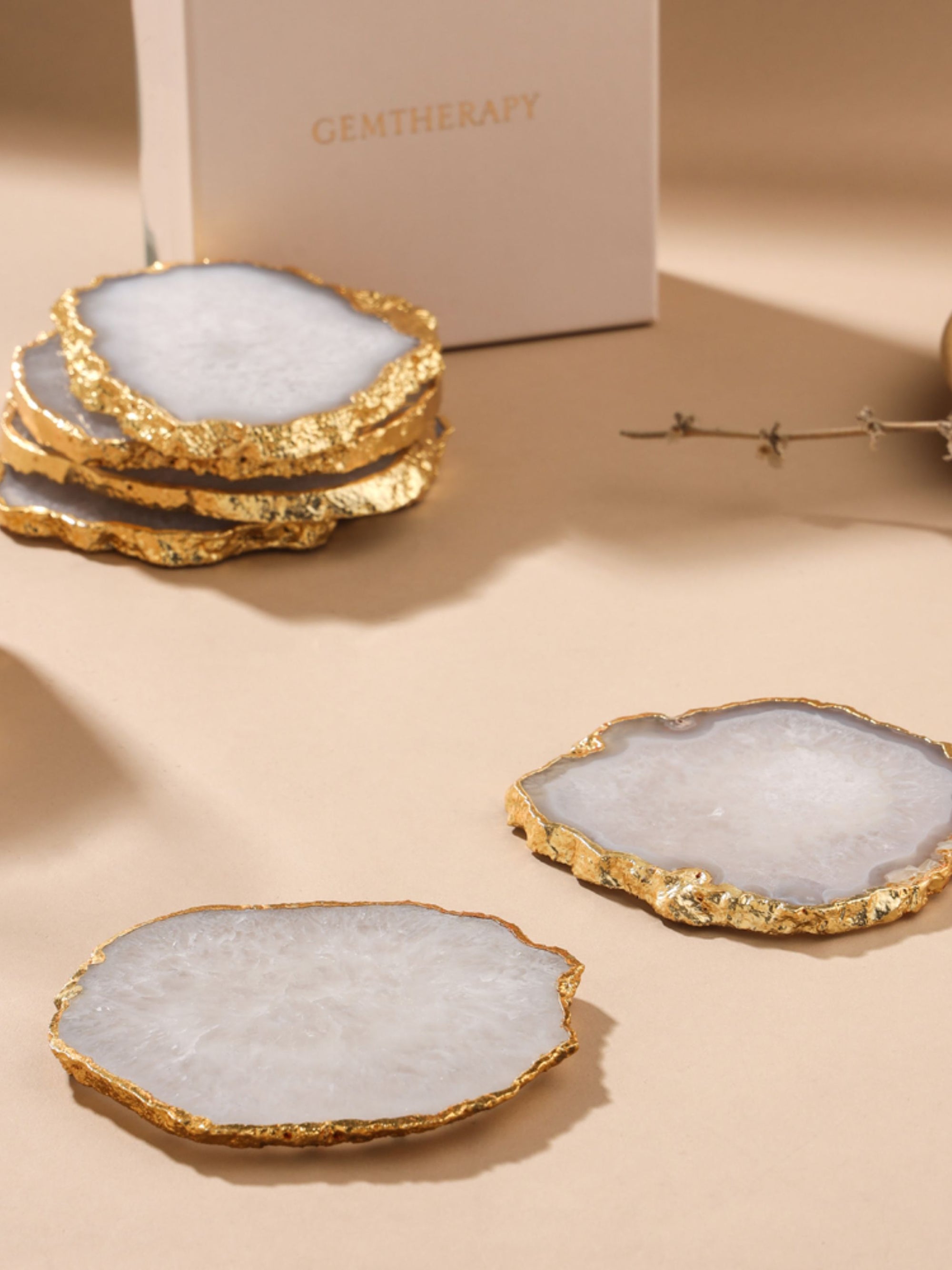 Agate Coasters Natural Set of 4