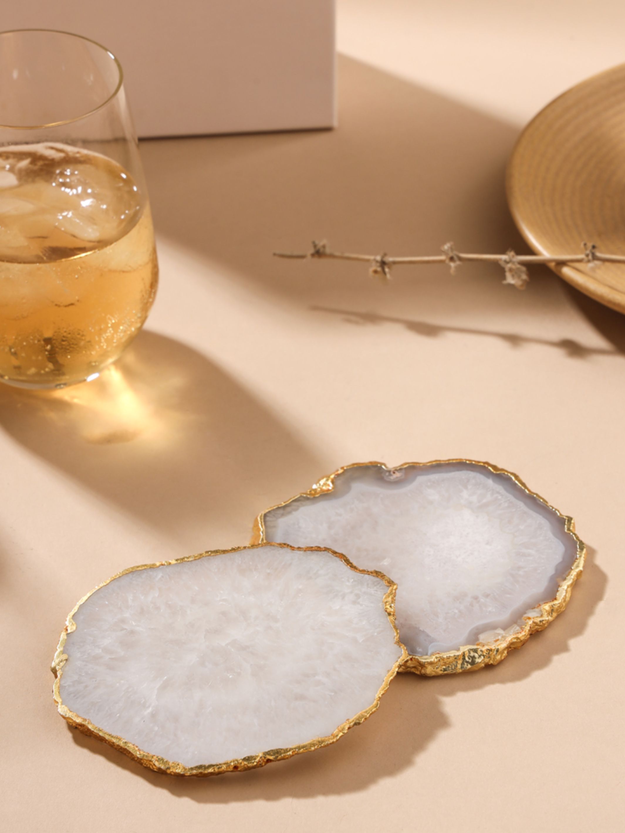 Agate Coasters Natural Set of 4