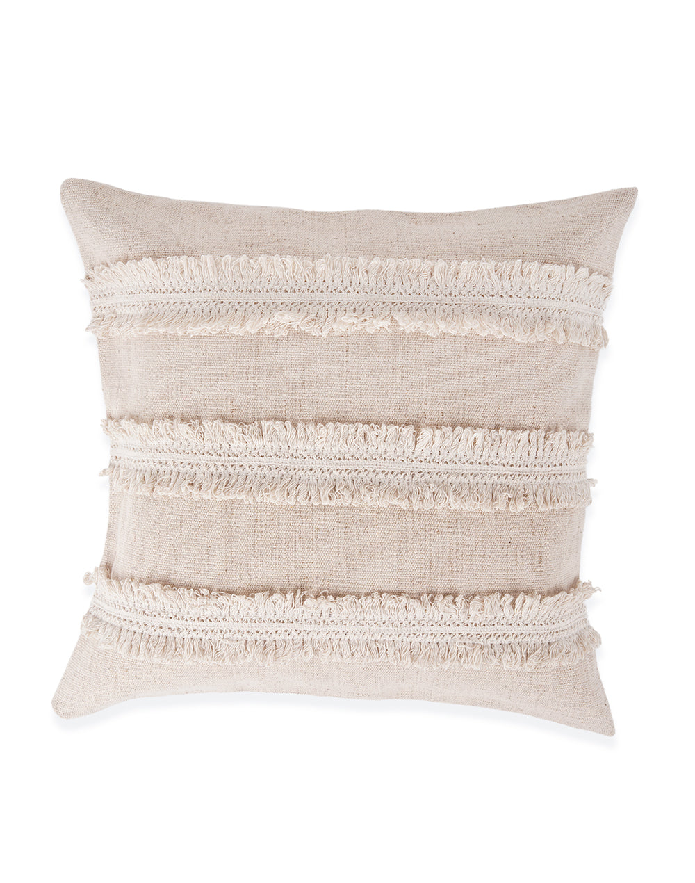 Set Of 2 - Beige Lurex Embellishment Cushion Cover - 18"X18"