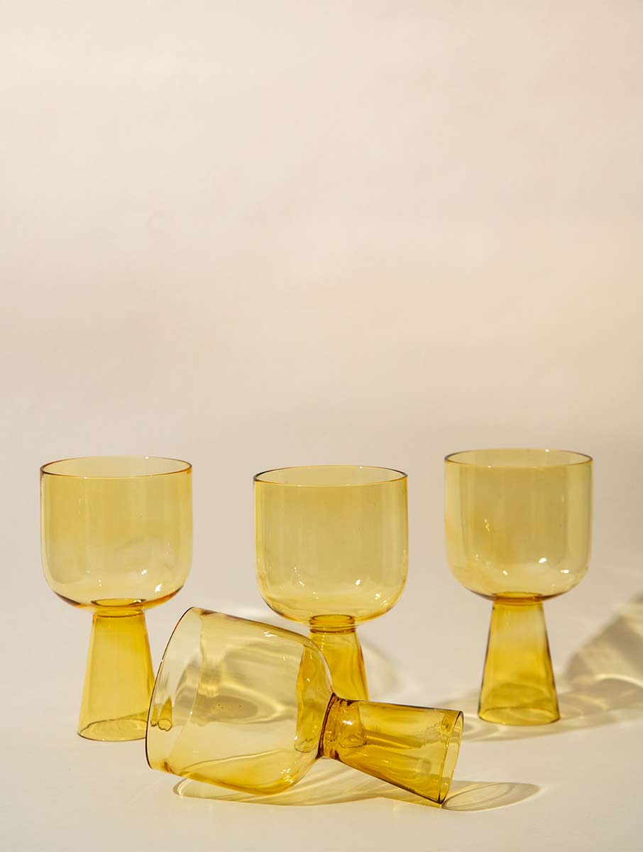 Aria Glass / Dessert Bowl Gift Box - Yellow