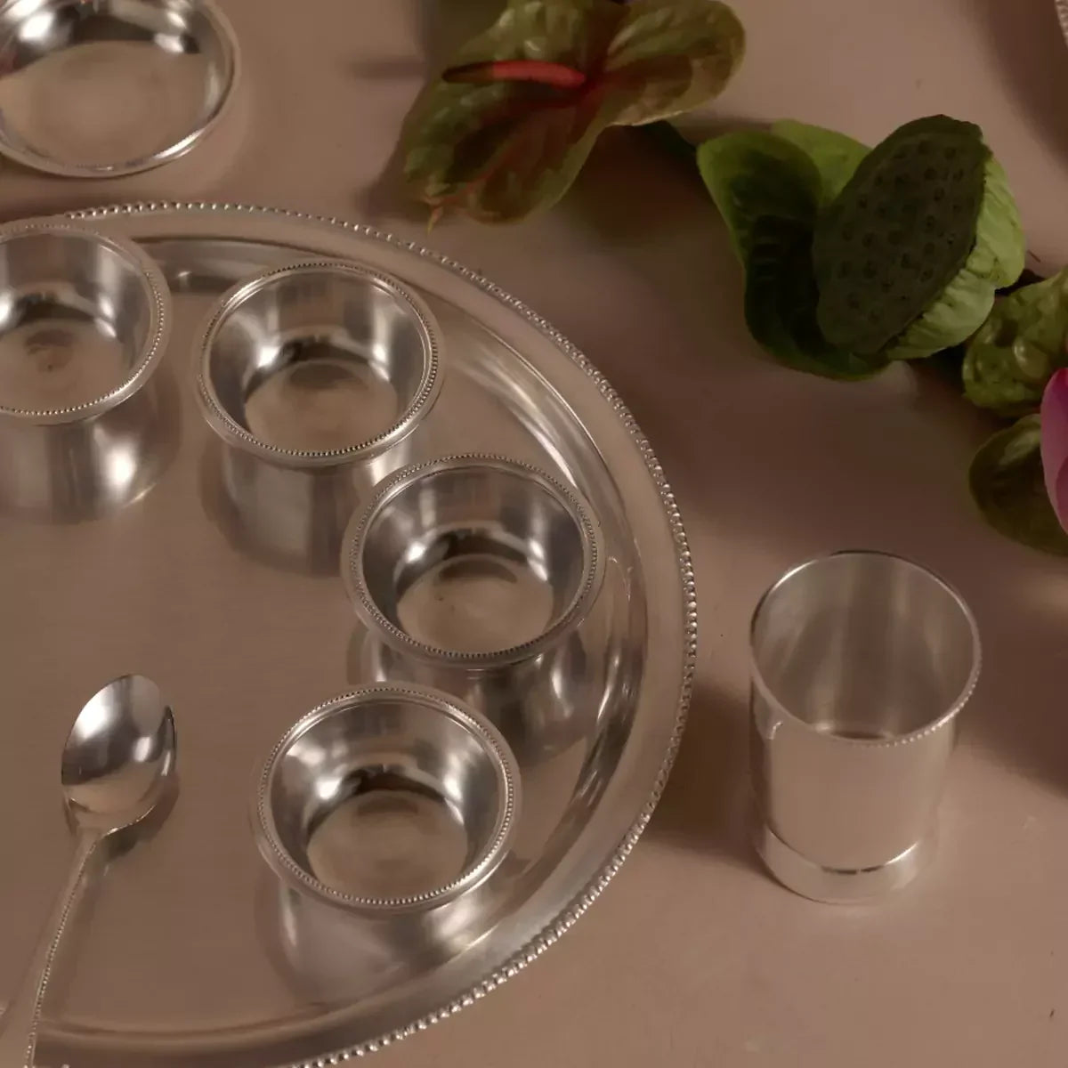 Heirloom Silverware Thali Set of 8 - Dinner Crockery