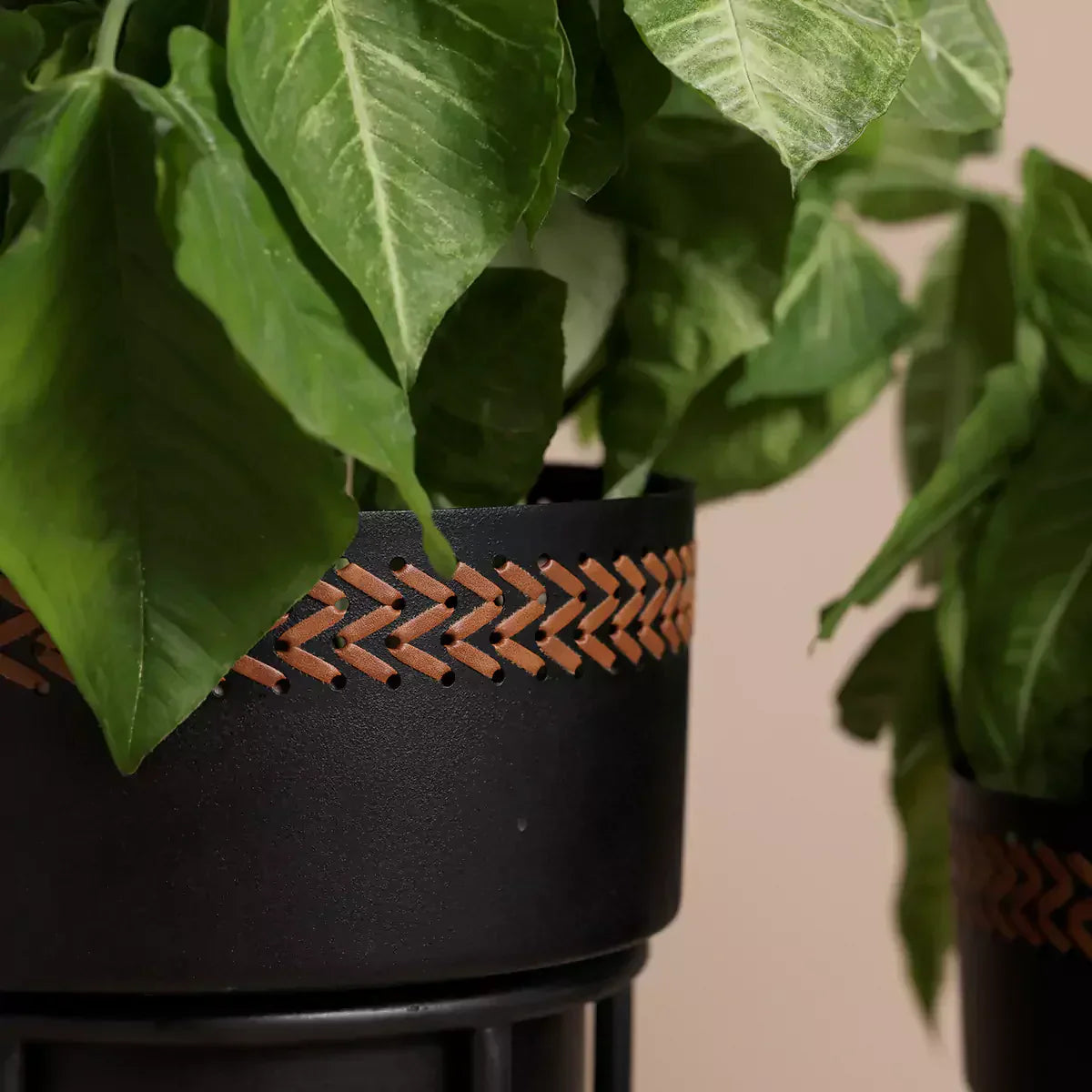 Black Weave Planter Set of 2