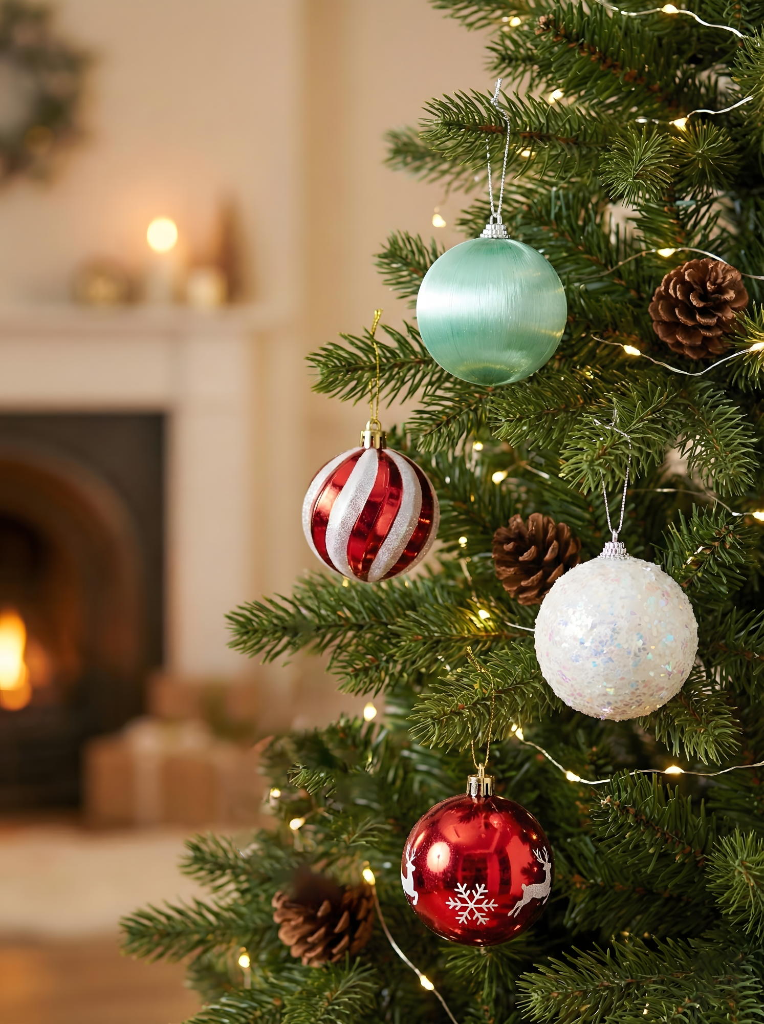 Assorted Christmas Ornament Balls – 12 Piece Set