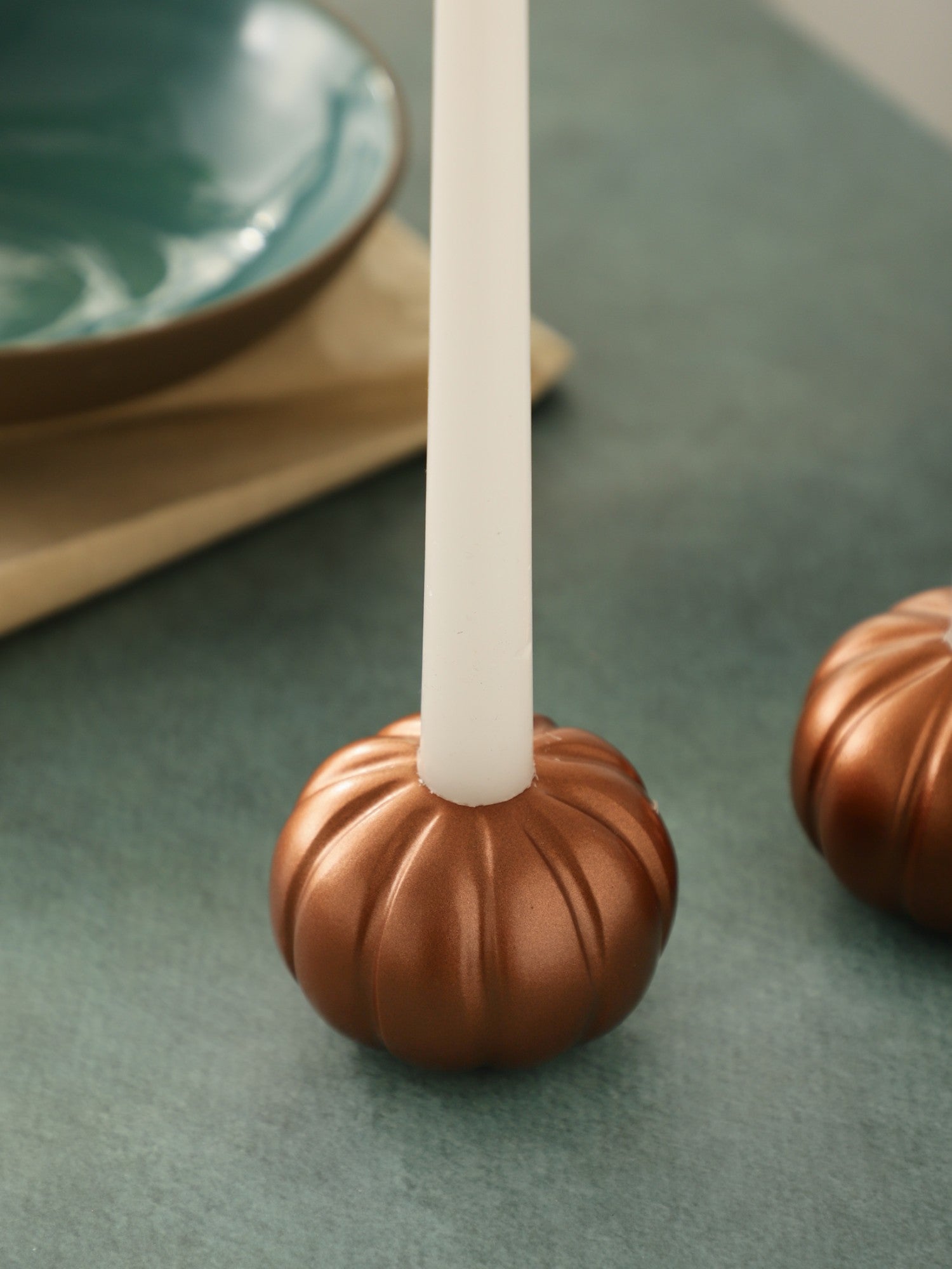 Rose Gold Pumpkin Candle Holder