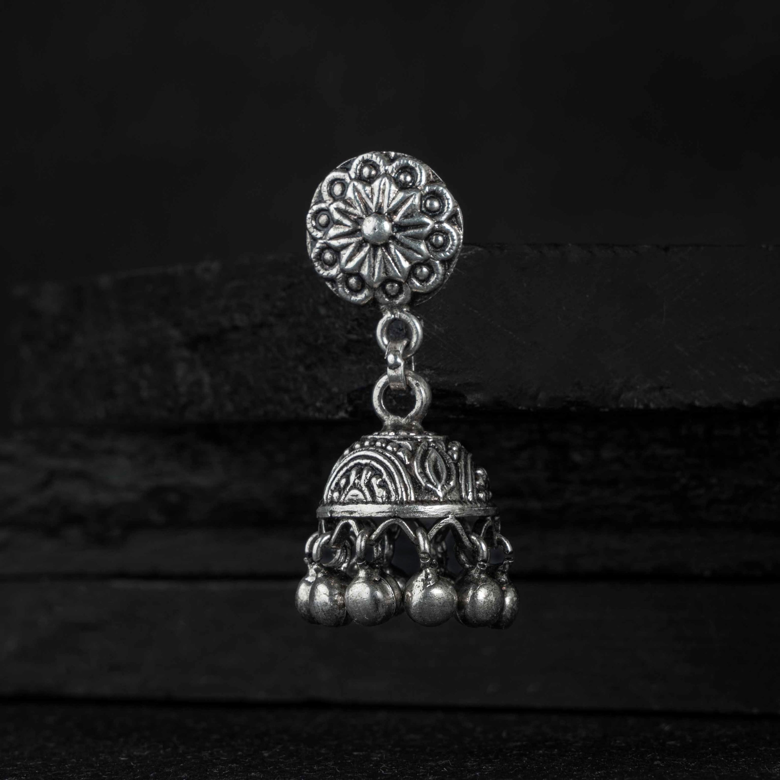 Tara Silver Jhumki Earring