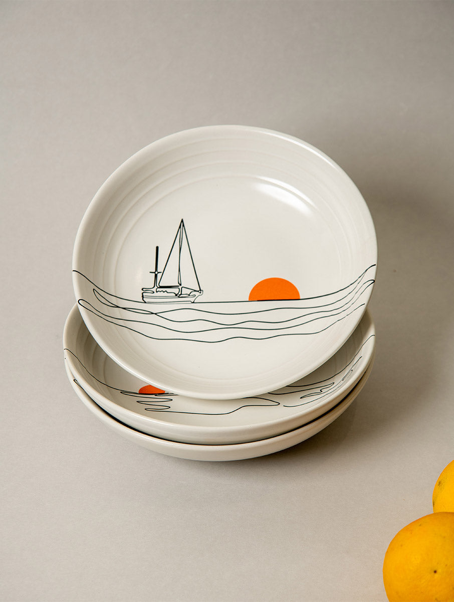 Multipurpose Ceramic Bowl - Sailing Ship