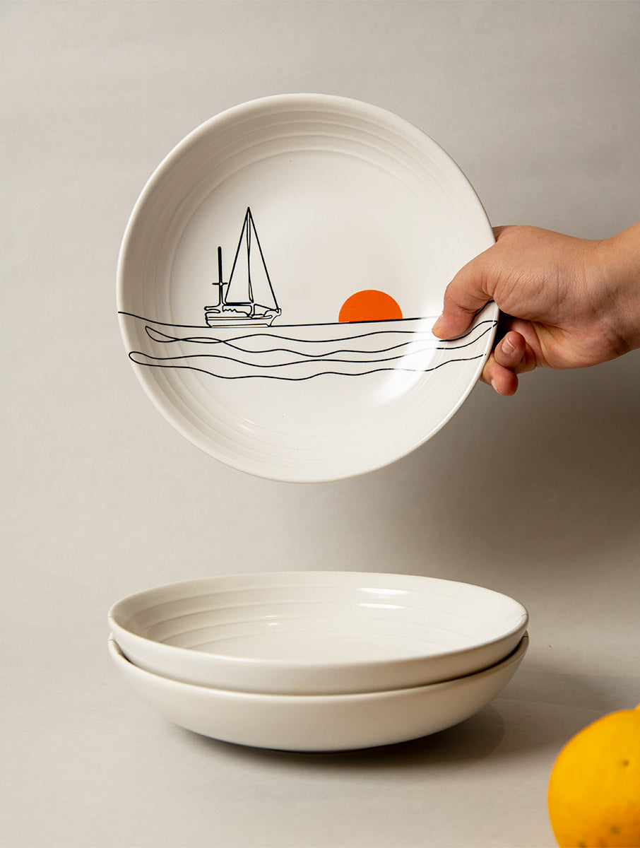 Multipurpose Ceramic Bowl - Sailing Ship