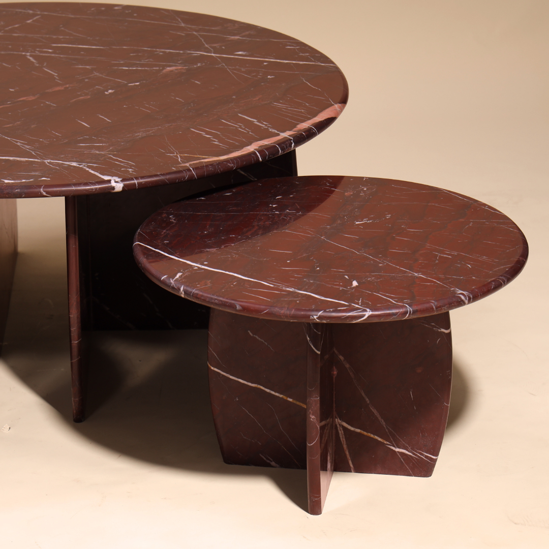 Raio Marble Table - Rosso