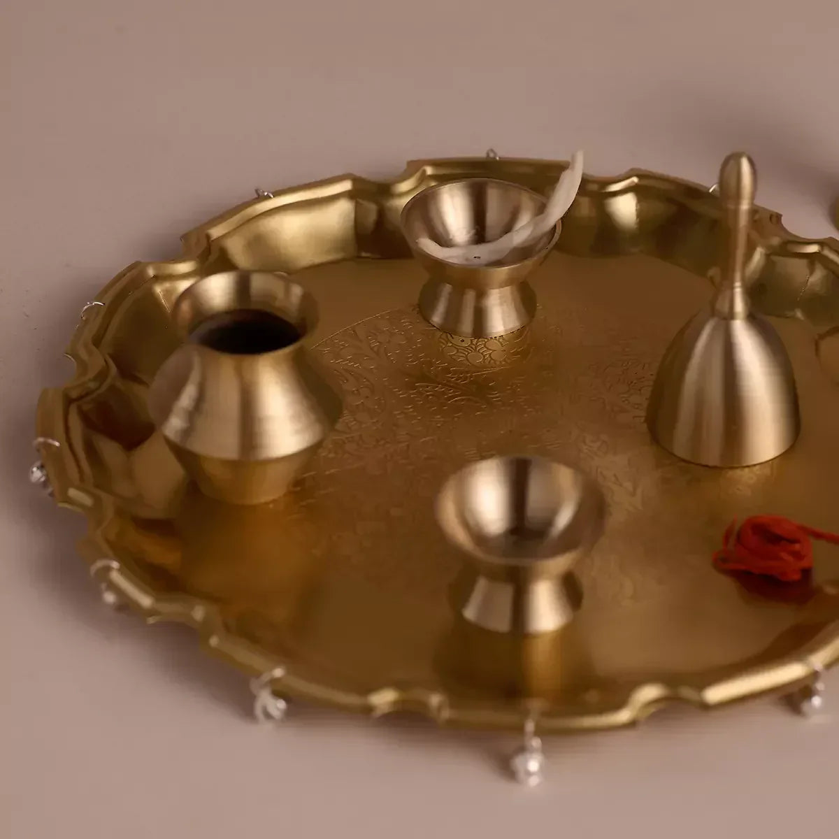 Ghunghroo Brass Pooja Thaali Set