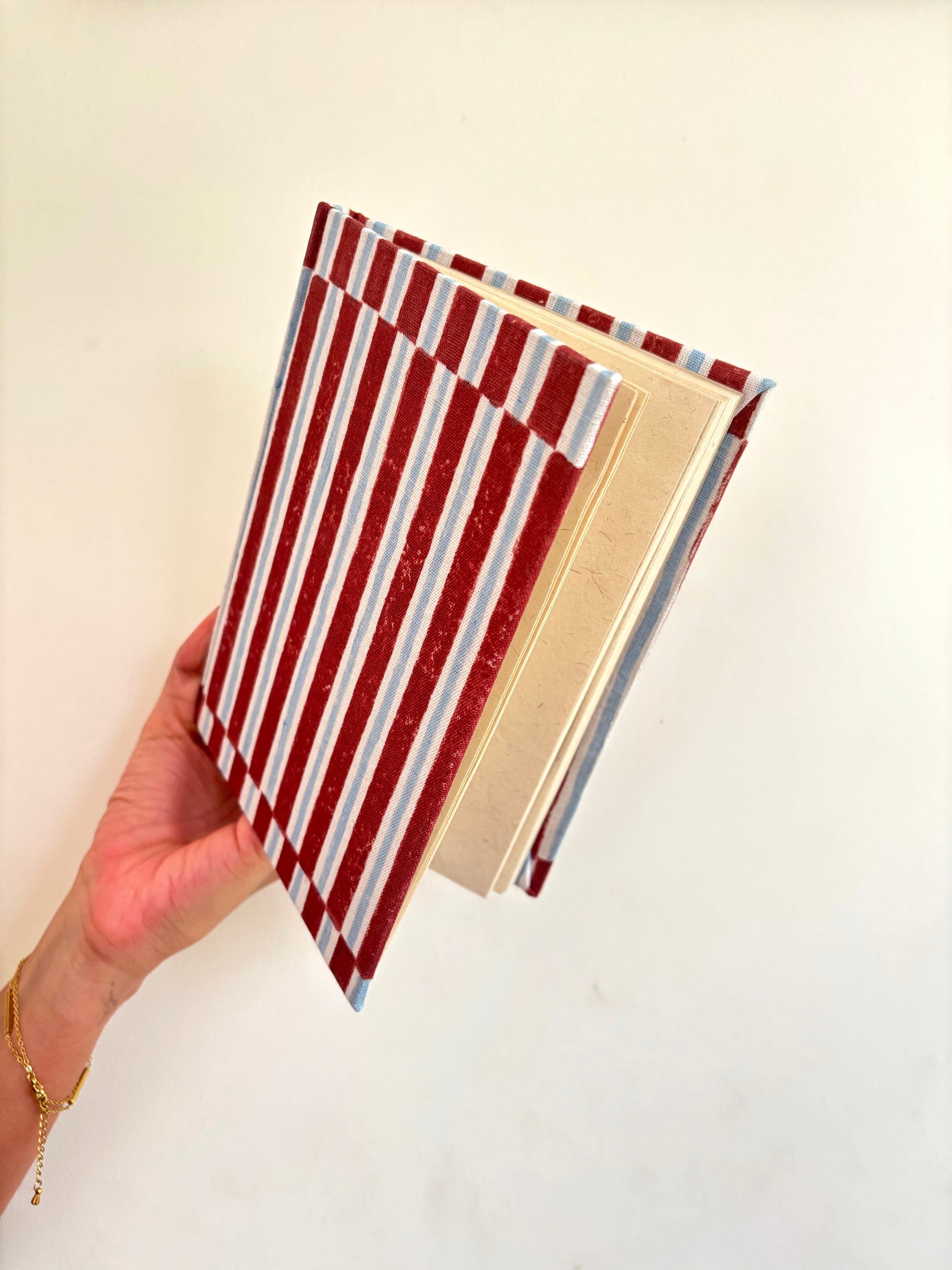 Handcrafted Sustainable A5 Diary Journal Notebook l Handmade Paper l Break Stripes