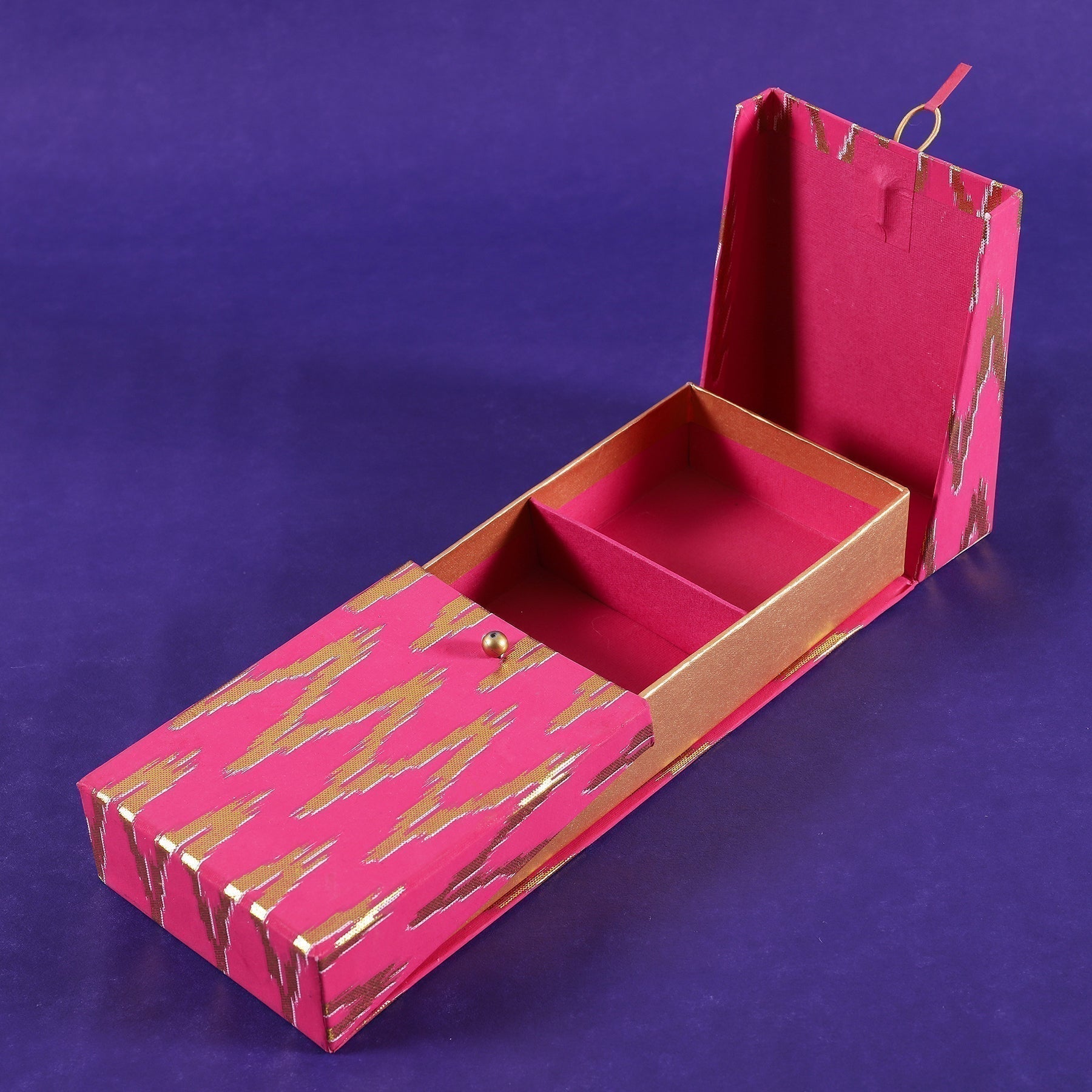 Ikat Pink 3 Partition Box