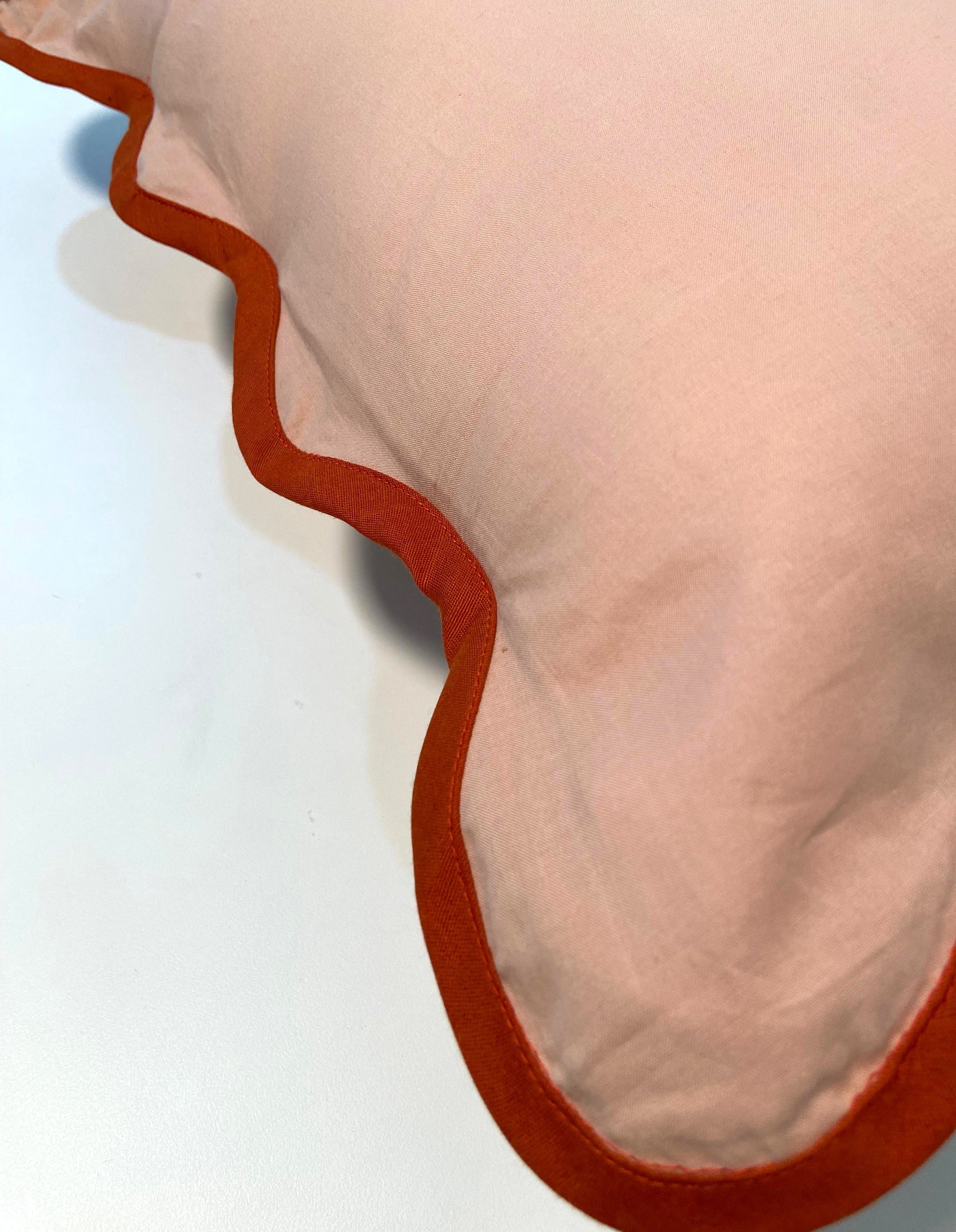 Solid Brown Cotton Wavy Cushion Cover