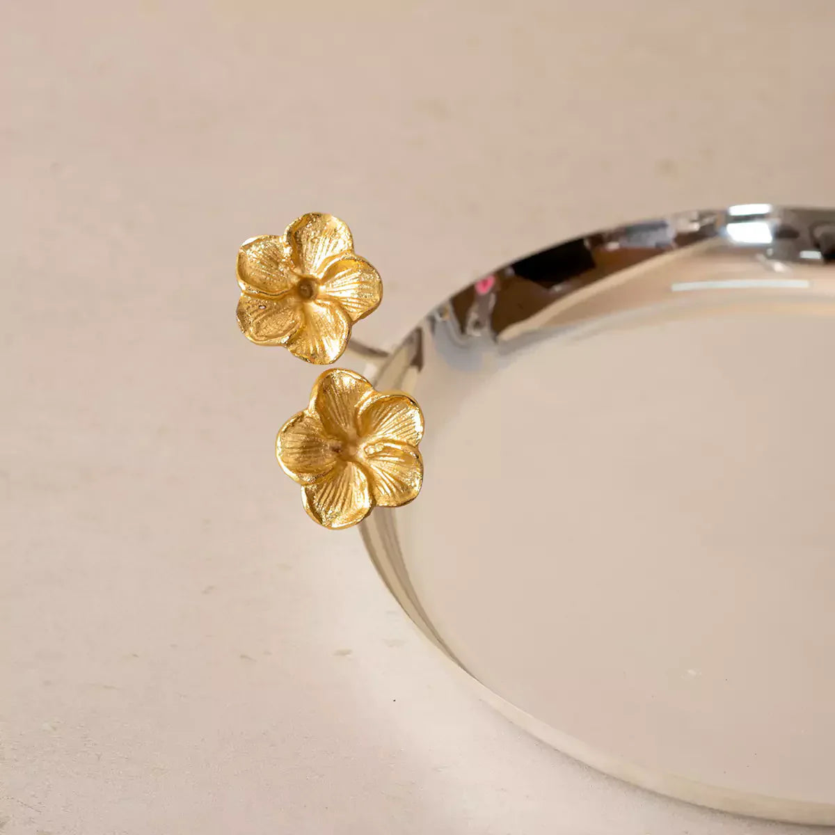 Blossom Pooja Thali Set - Silver Plated