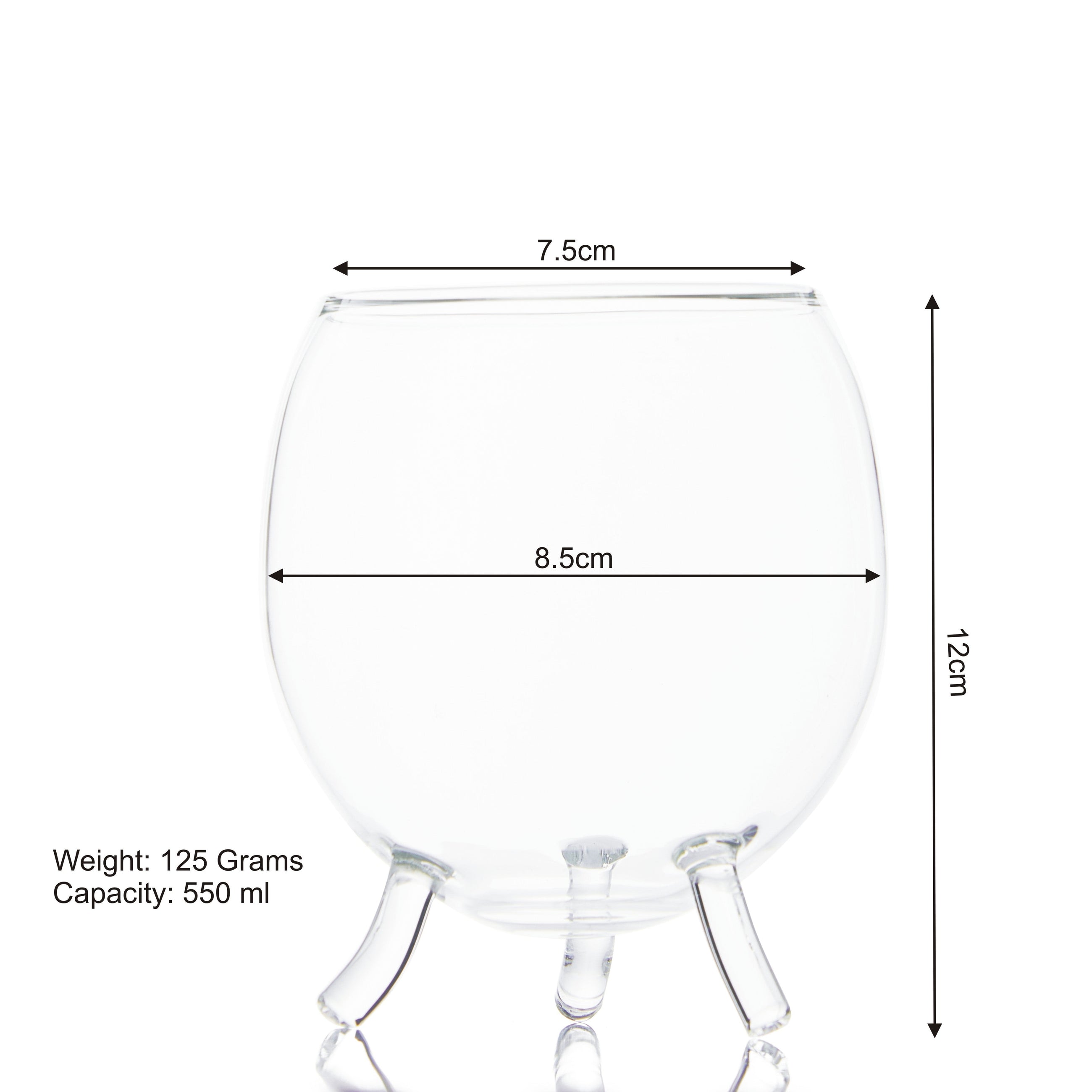 3 Legged Luxury Glass | 550ml | Set of 2,4,6