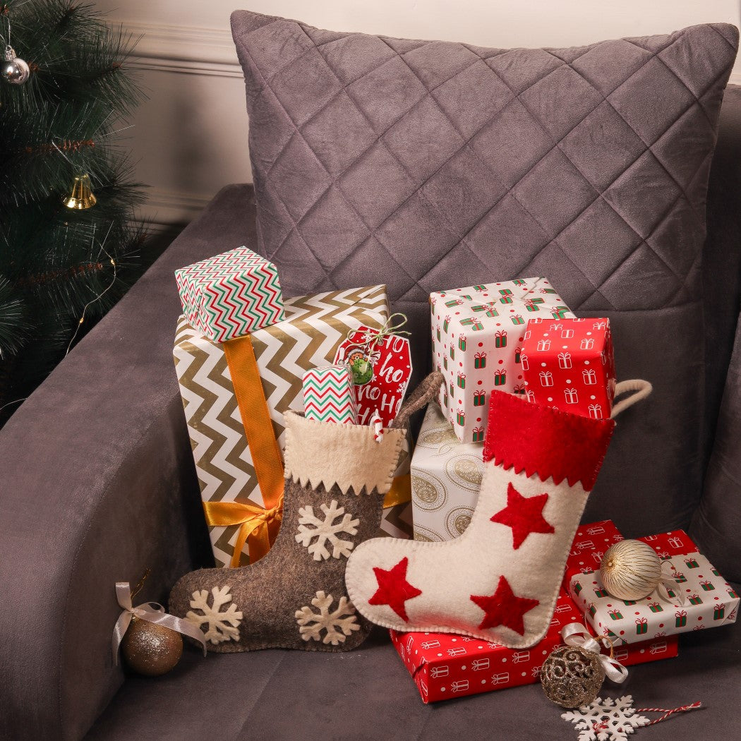 Felt Christmas Stockings Set – Stars & Snowflakes