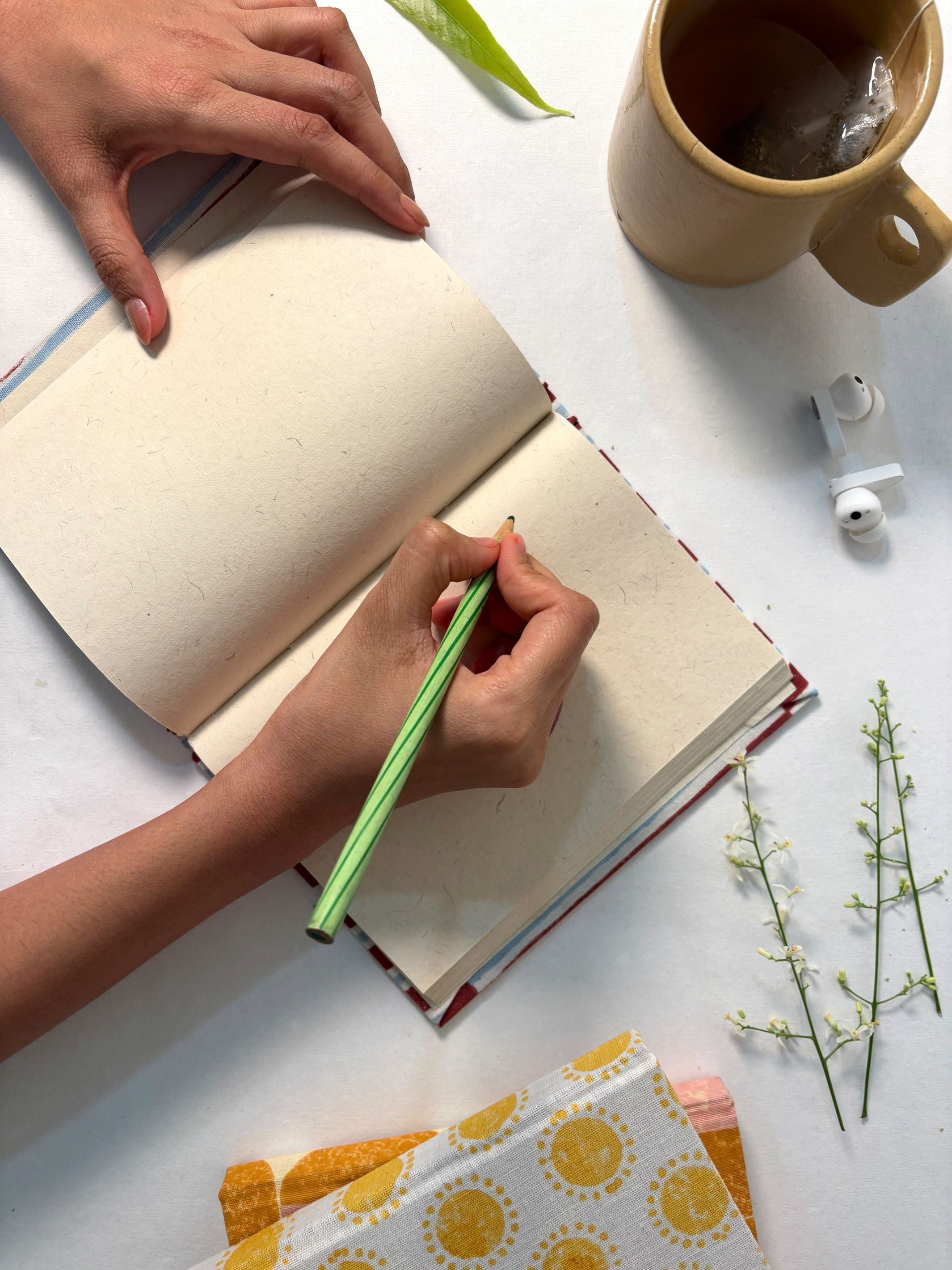 Handcrafted Sustainable A5 Diary Journal Notebook l Handmade Paper l Golden Hour