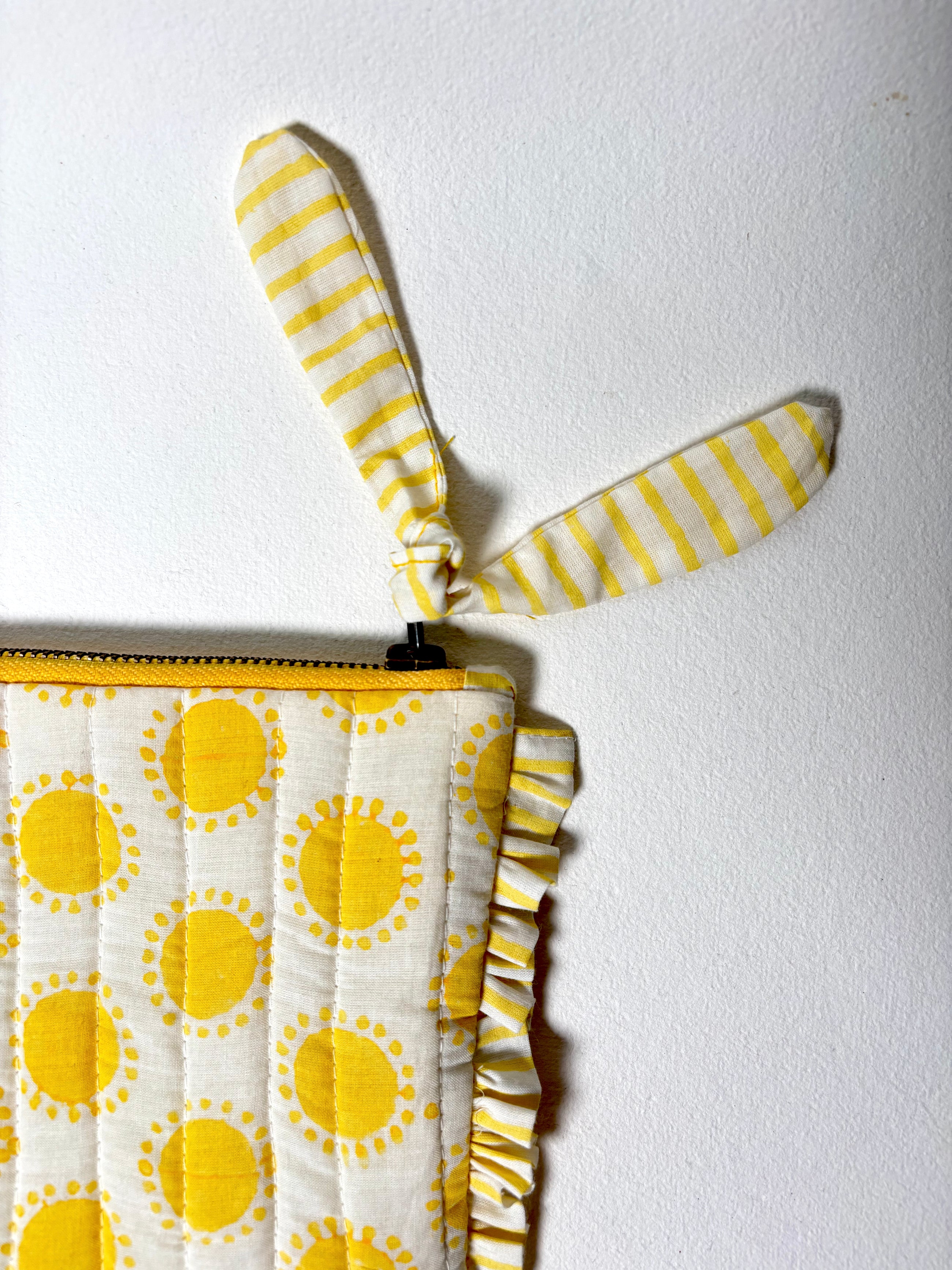 Sustainable Quilted Cotton Travel Pouch l Golden Hour Organizer