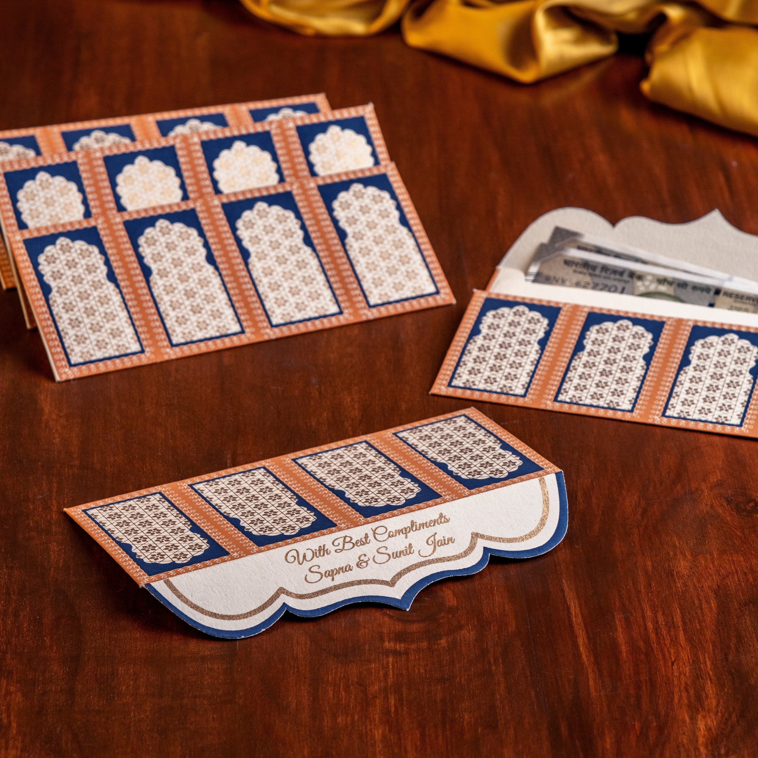 Jharokha Blue Money Envelope