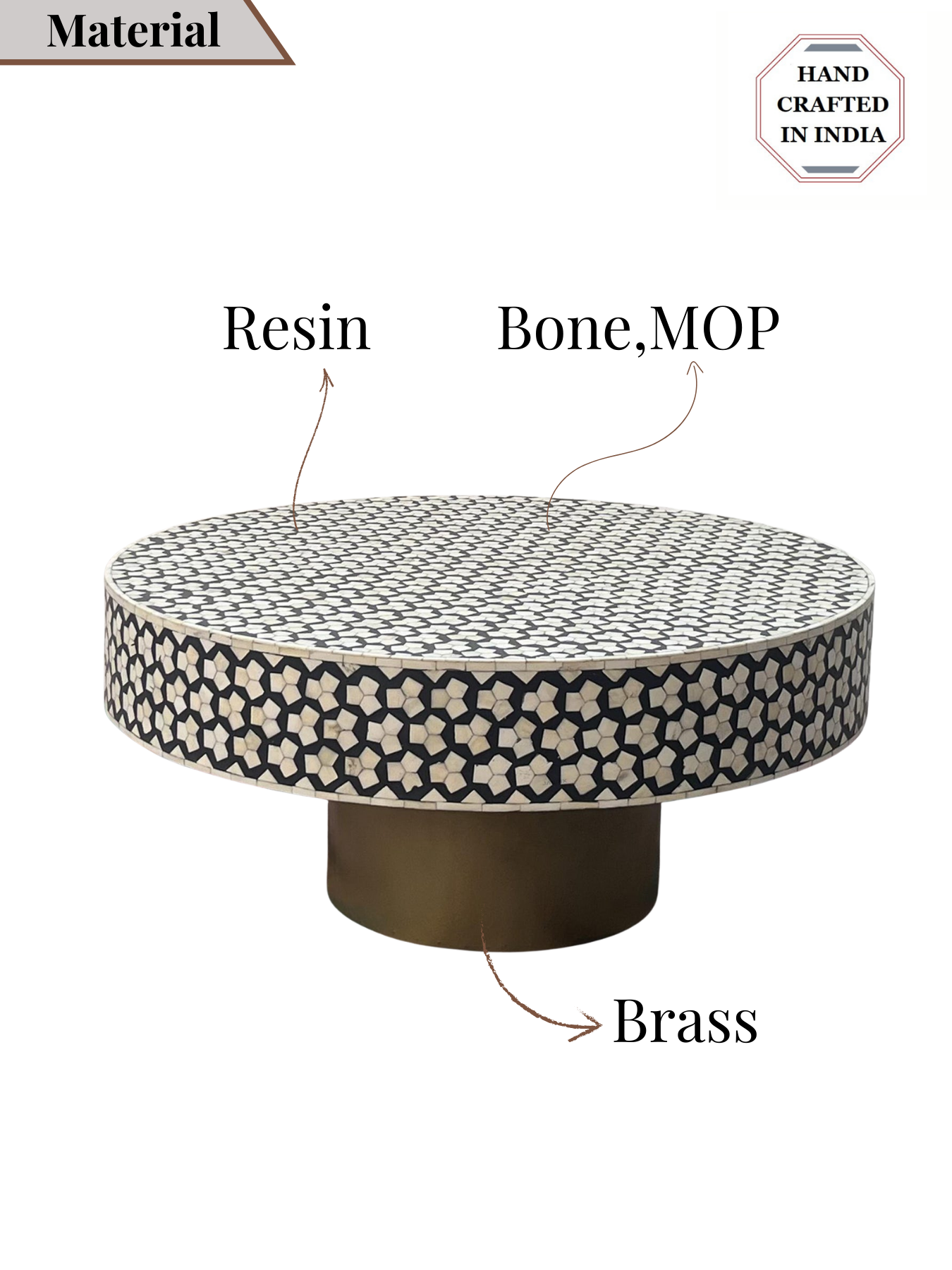 Inlay Round Coffee Table -Targua