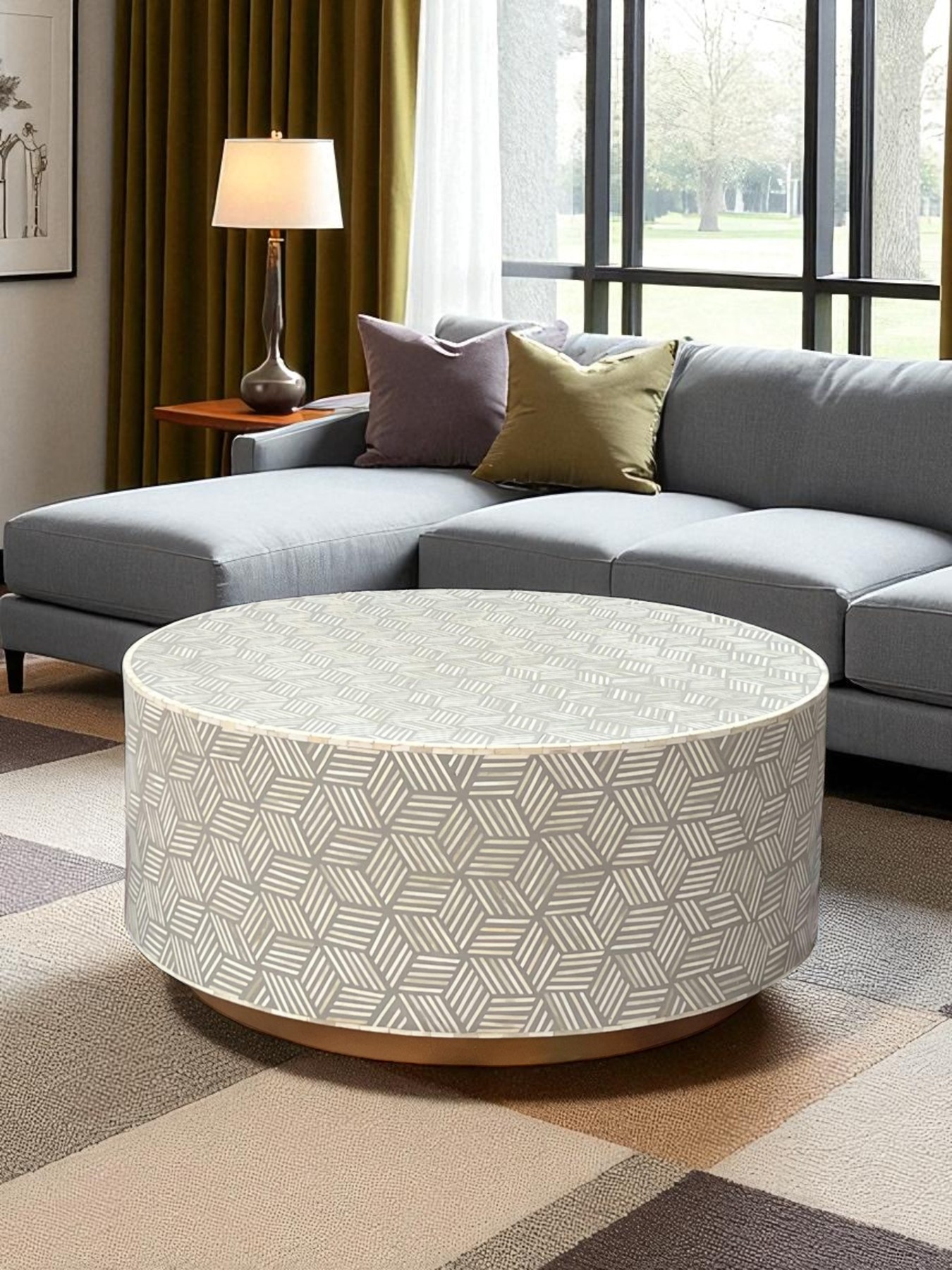 Inlay Round Coffee Table -Geo