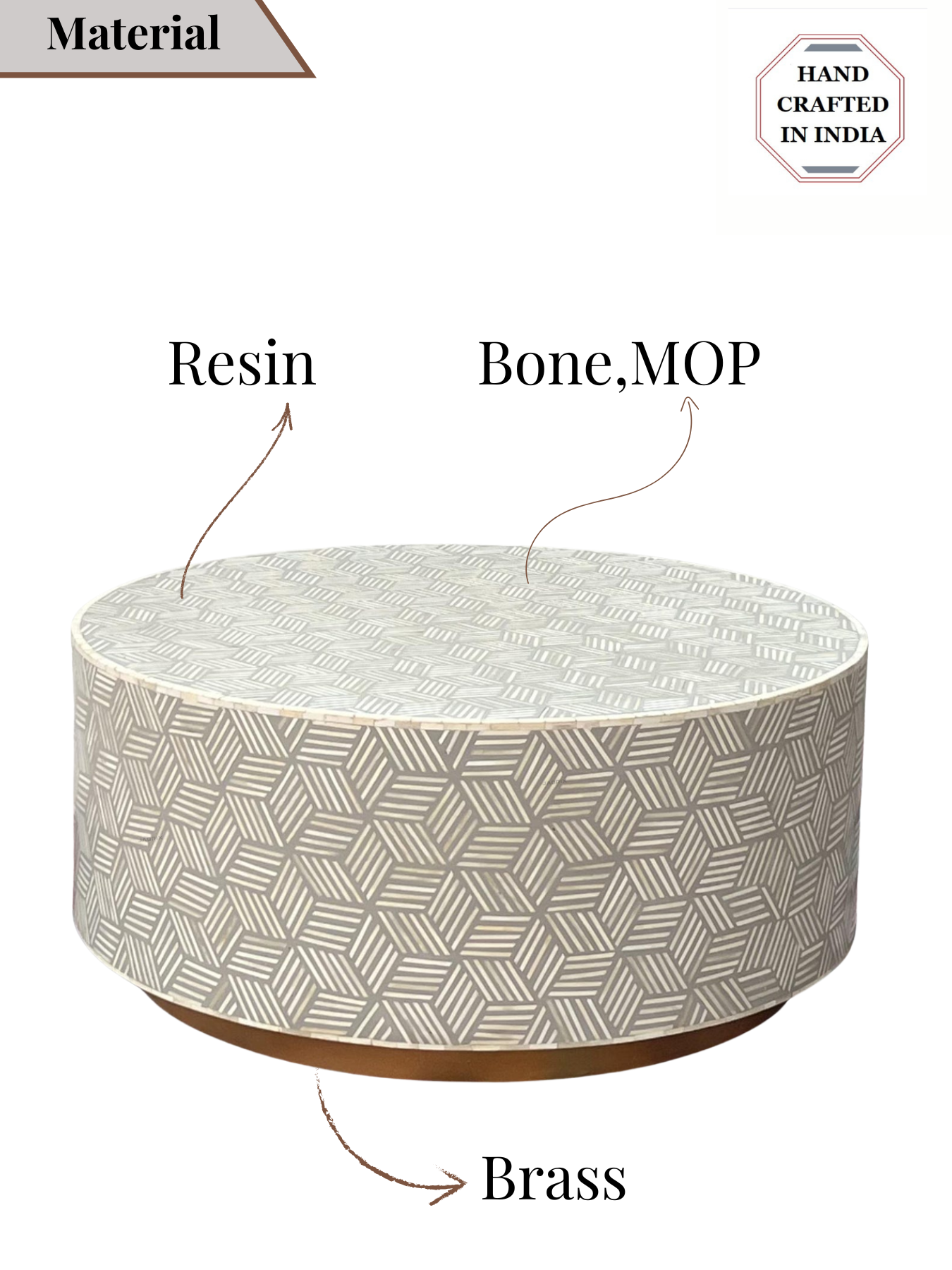 Inlay Round Coffee Table -Geo