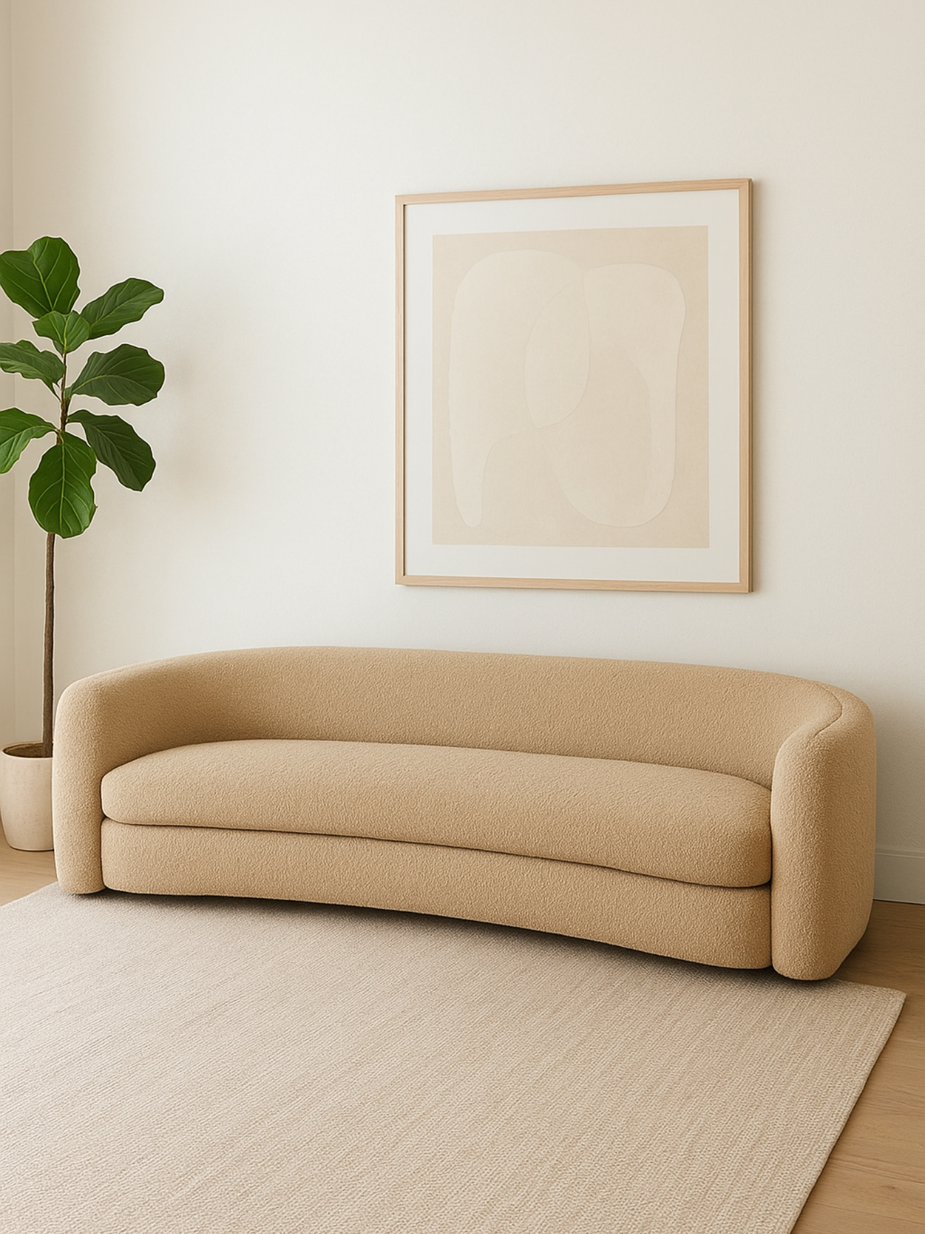 Curva Luxe Bouclé Sofa-3 Seater