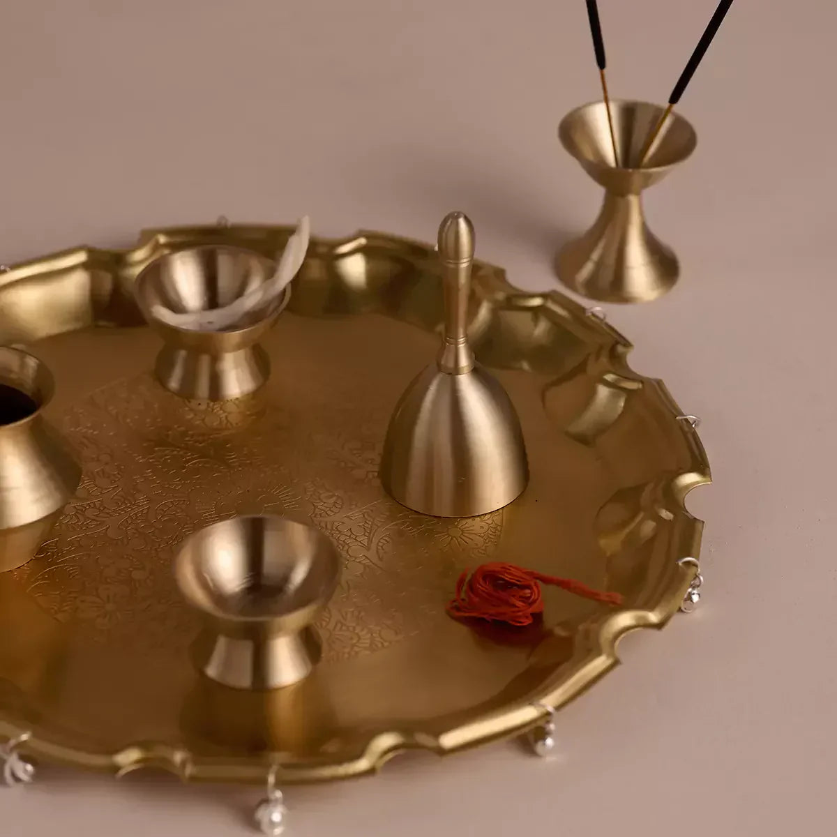 Ghunghroo Brass Pooja Thaali Set