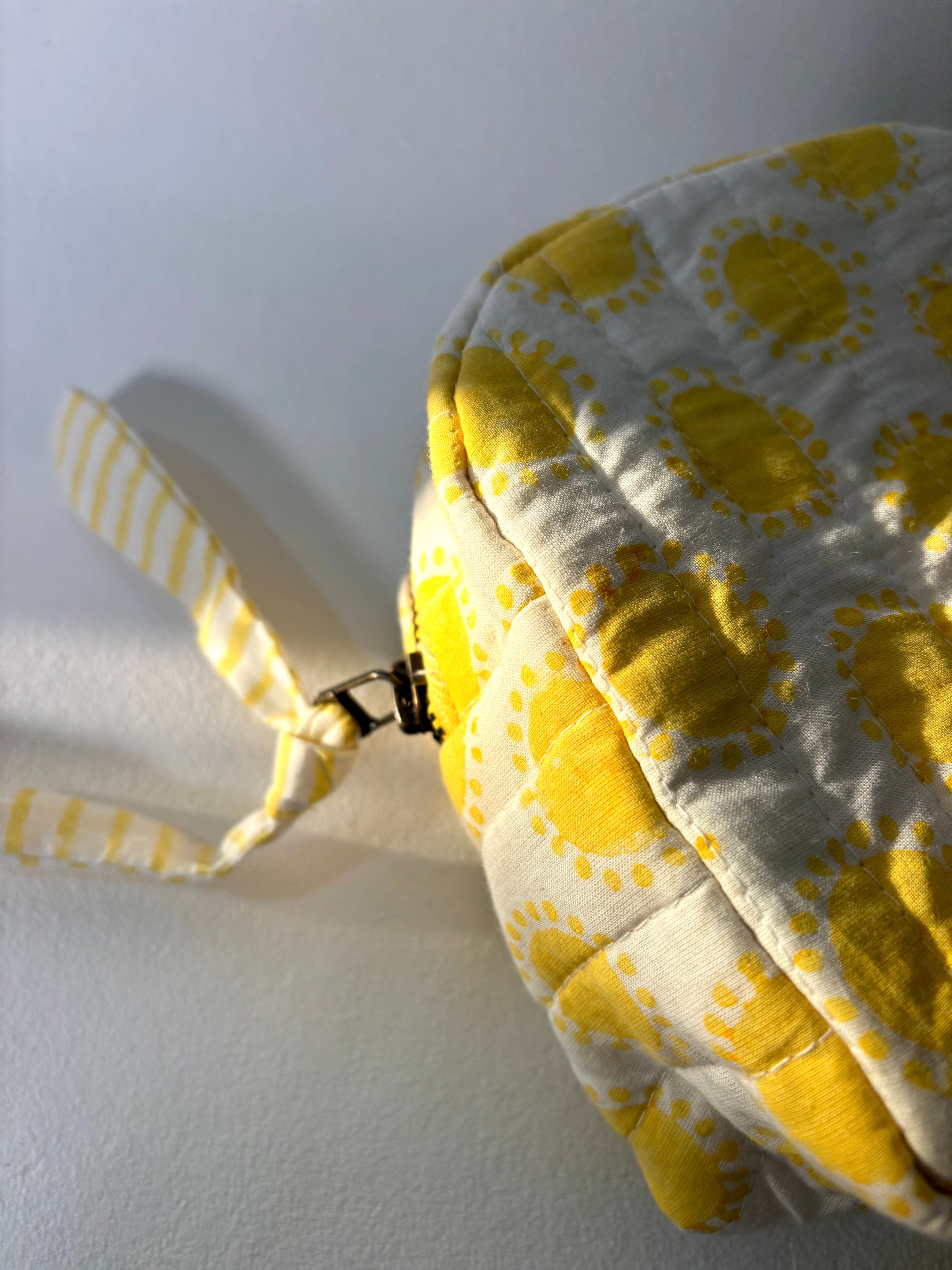 Sustainable Quilted Cotton Travel Pouch l Golden Hour Classic Organizer