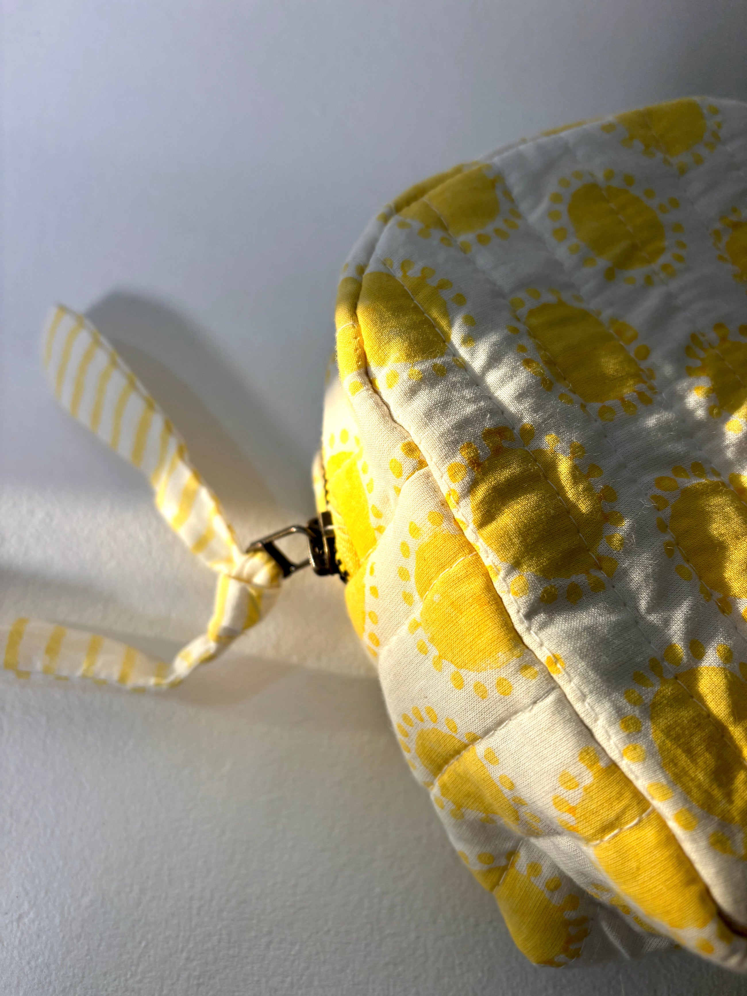 Sustainable Quilted Cotton Travel Pouch l Golden Hour Classic Organizer