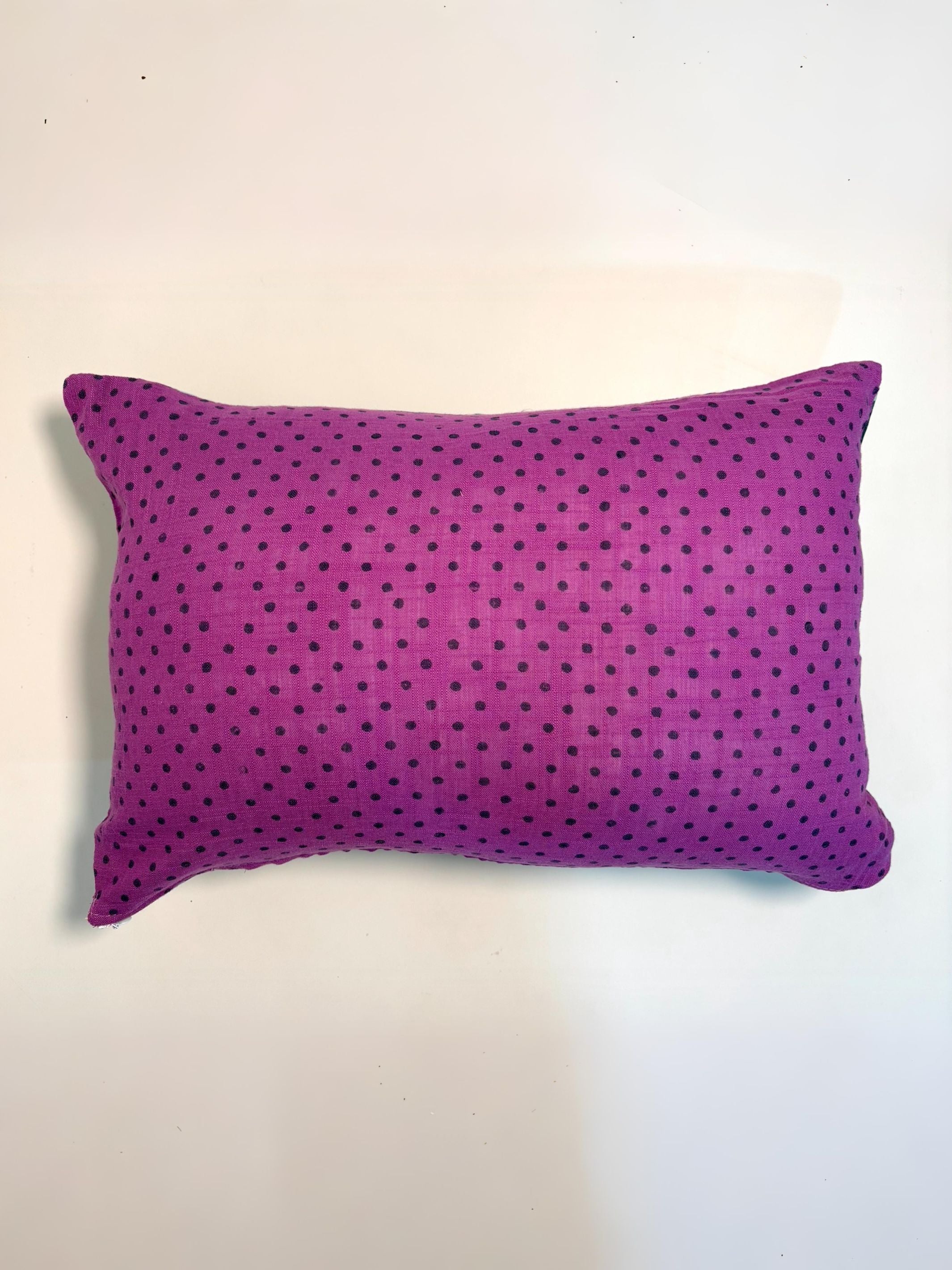 Tide Dot, Cotton Reversible Reactangle Cushion Cover l Purple & Green