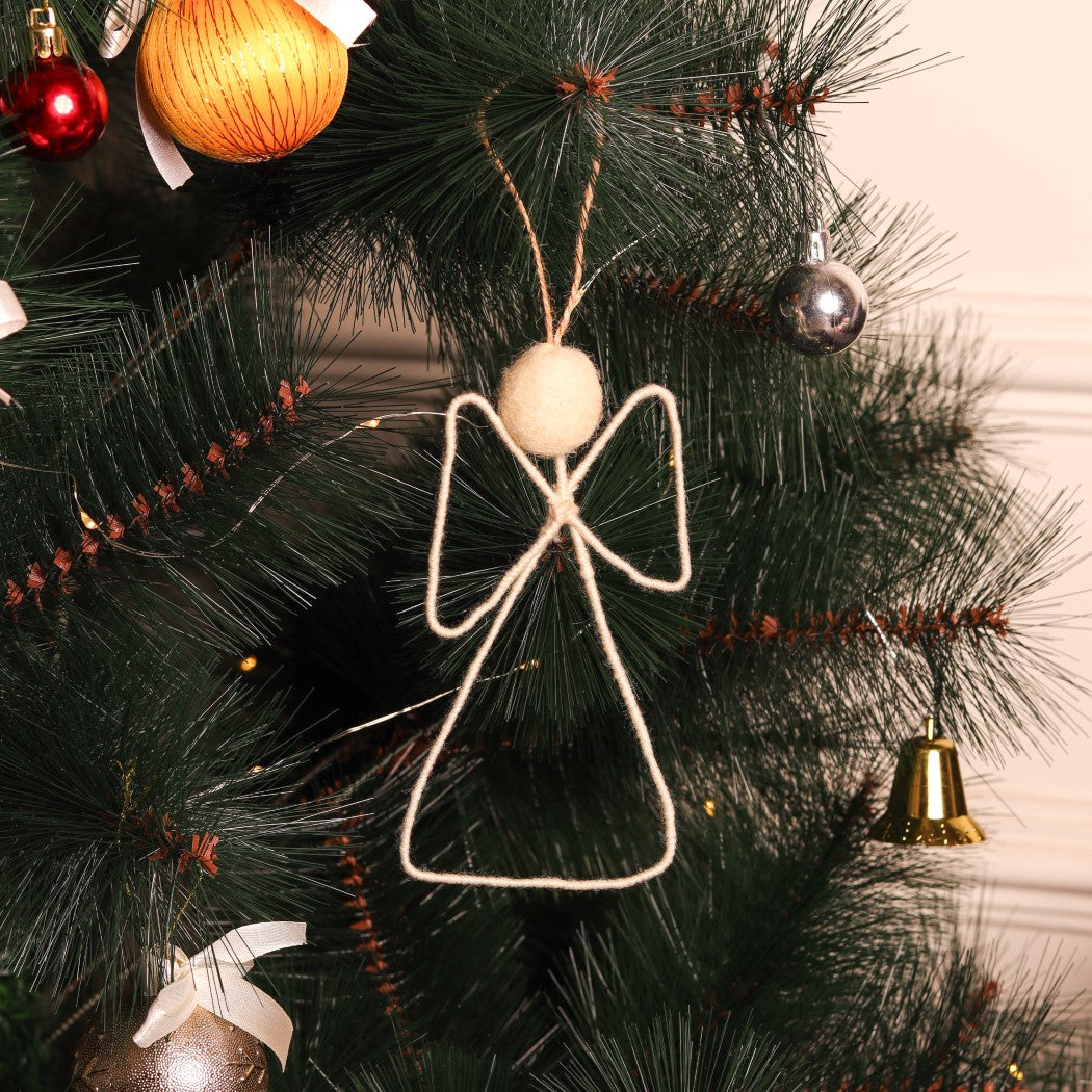 Christmas Hanging Felt Ornaments (Red & White Angel)