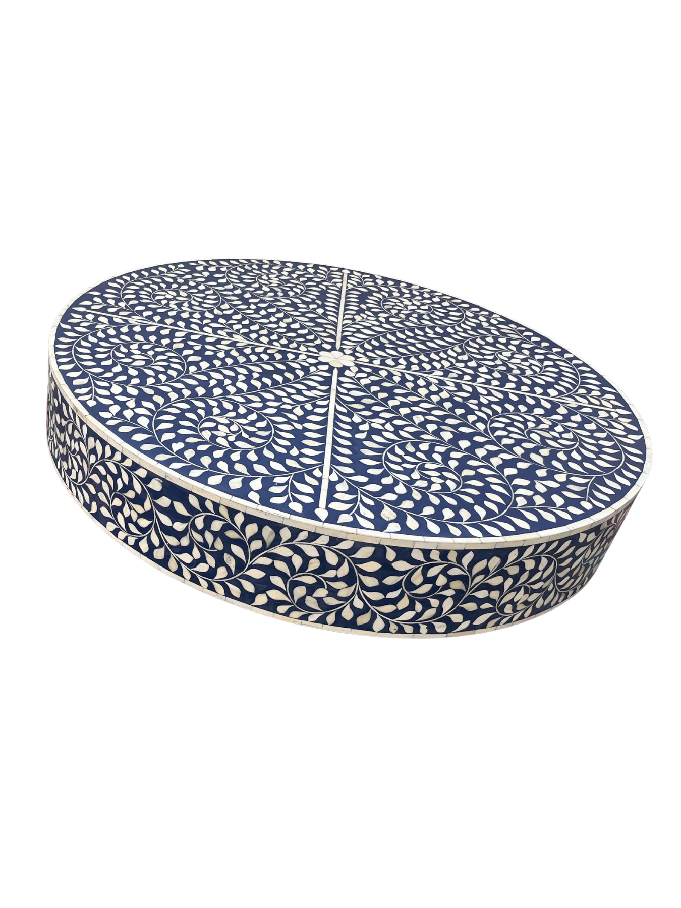 Inlay Blue Round Coffee Table - Cleo