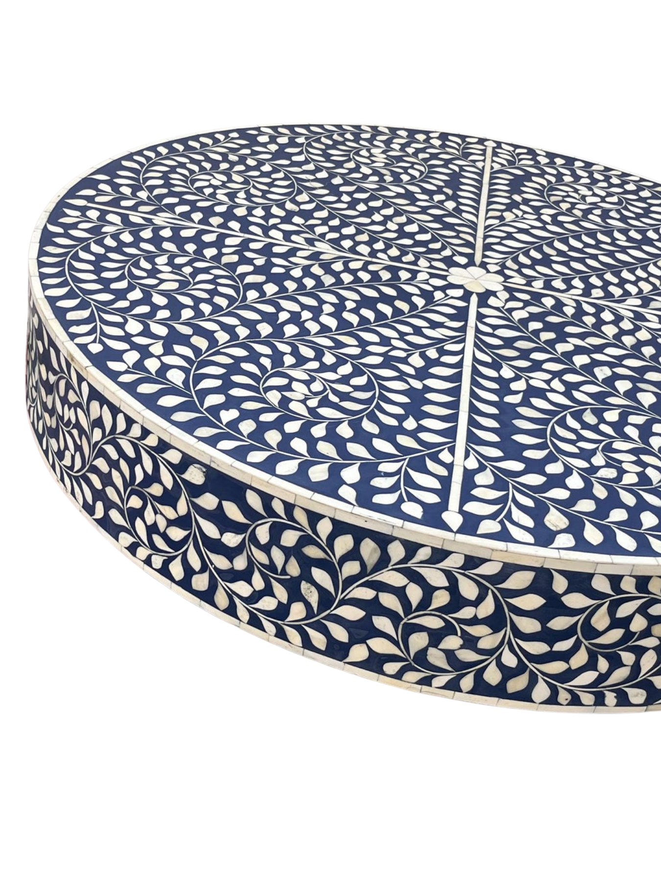 Inlay Blue Round Coffee Table - Cleo