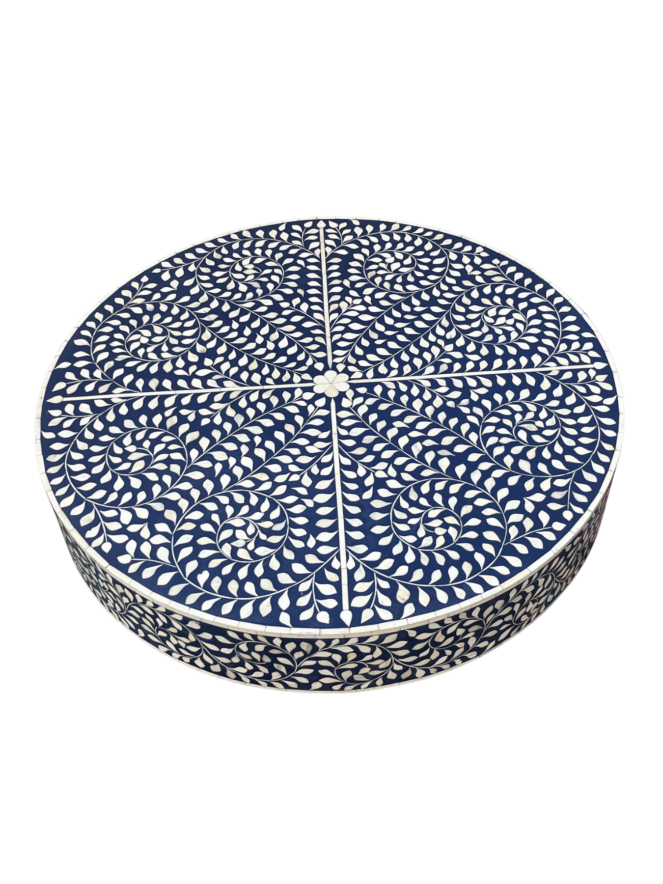 Inlay Blue Round Coffee Table - Cleo