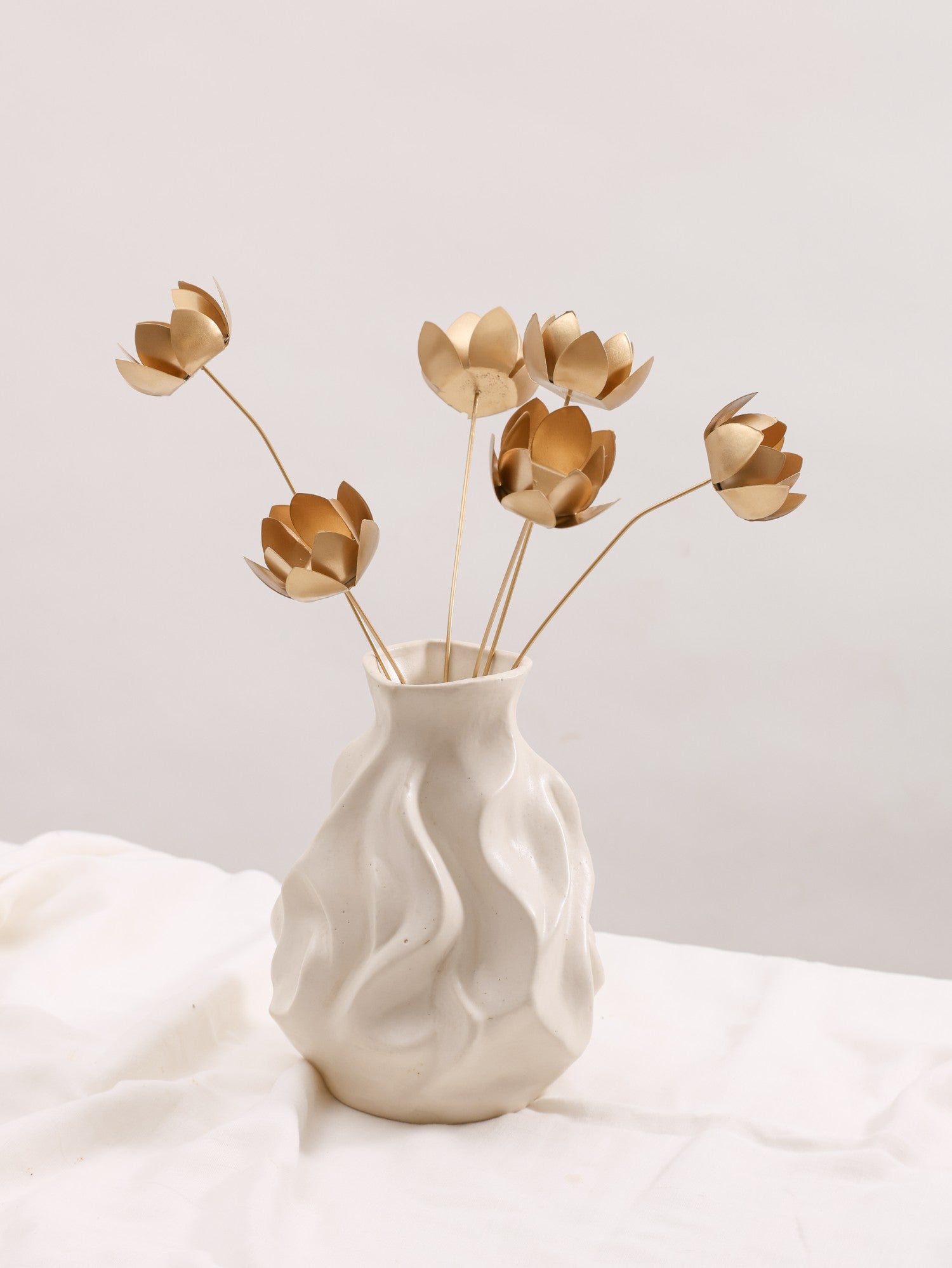 Golden Lotus Blossom Metal Sticks