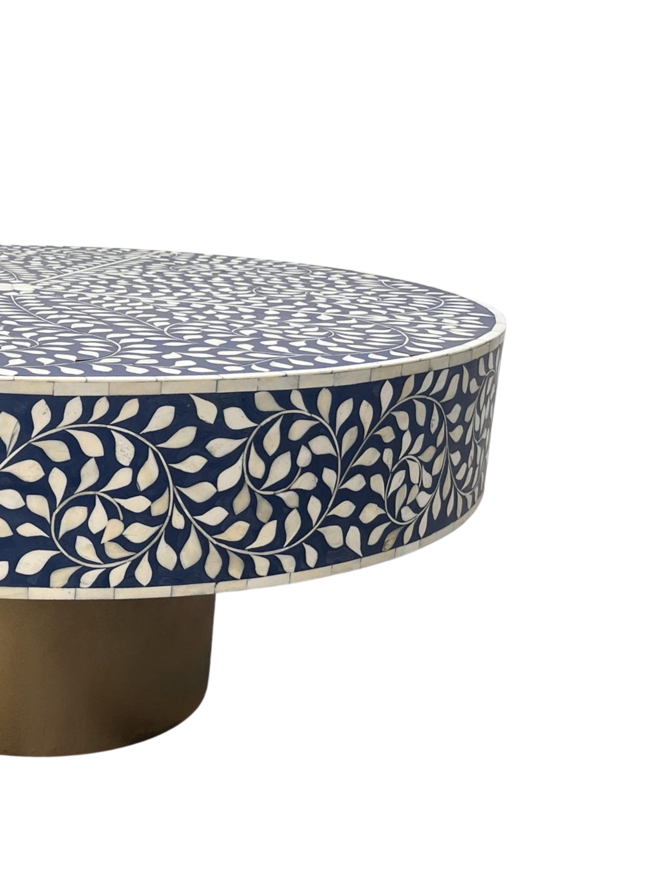 Inlay Blue Round Coffee Table - Cleo