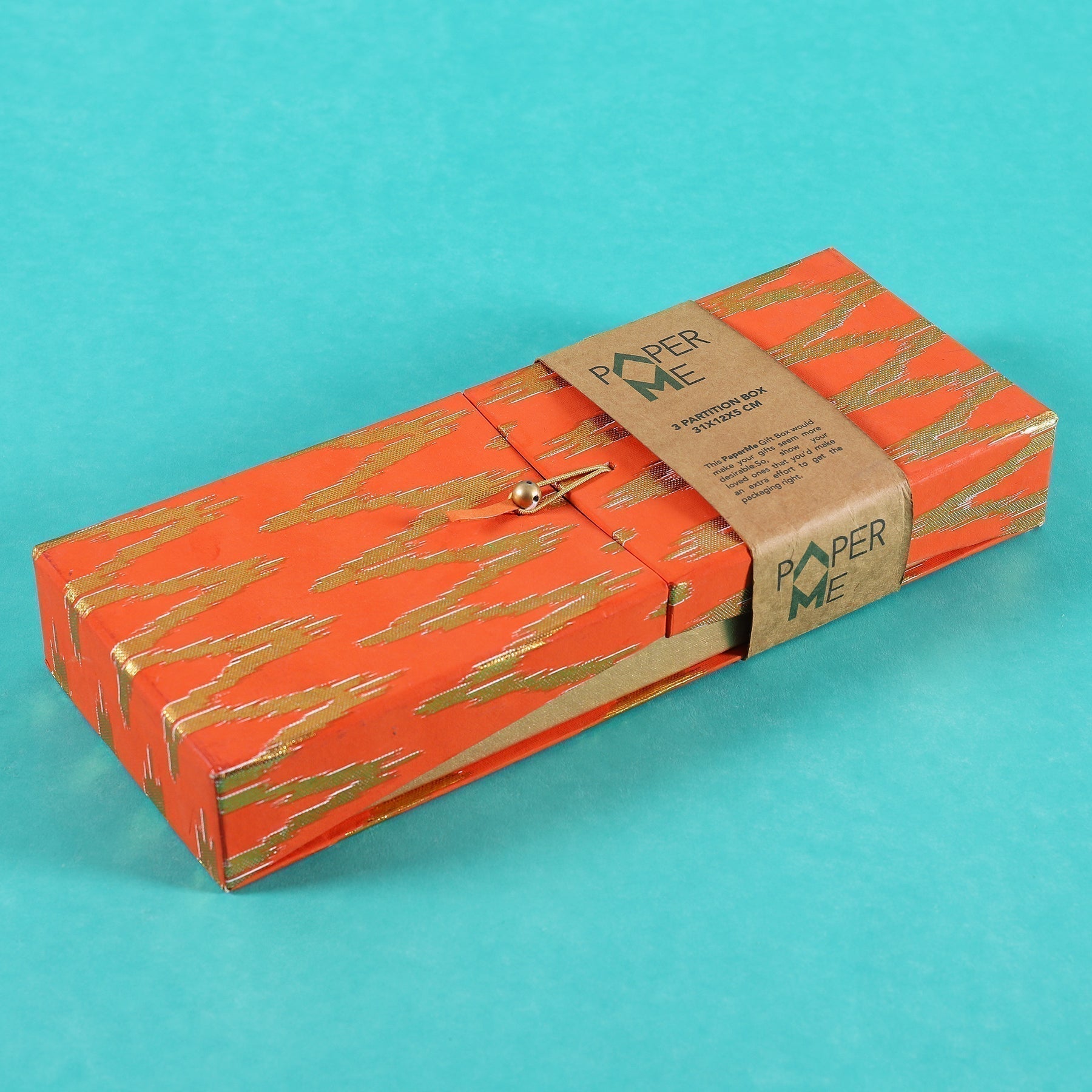 Ikat Orange 3 Partition Box