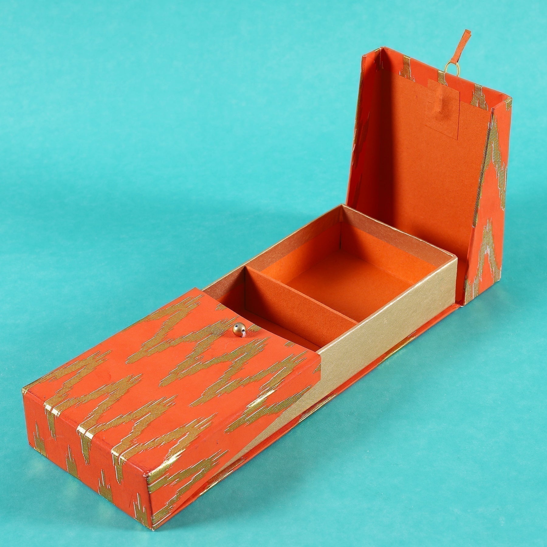 Ikat Orange 3 Partition Box