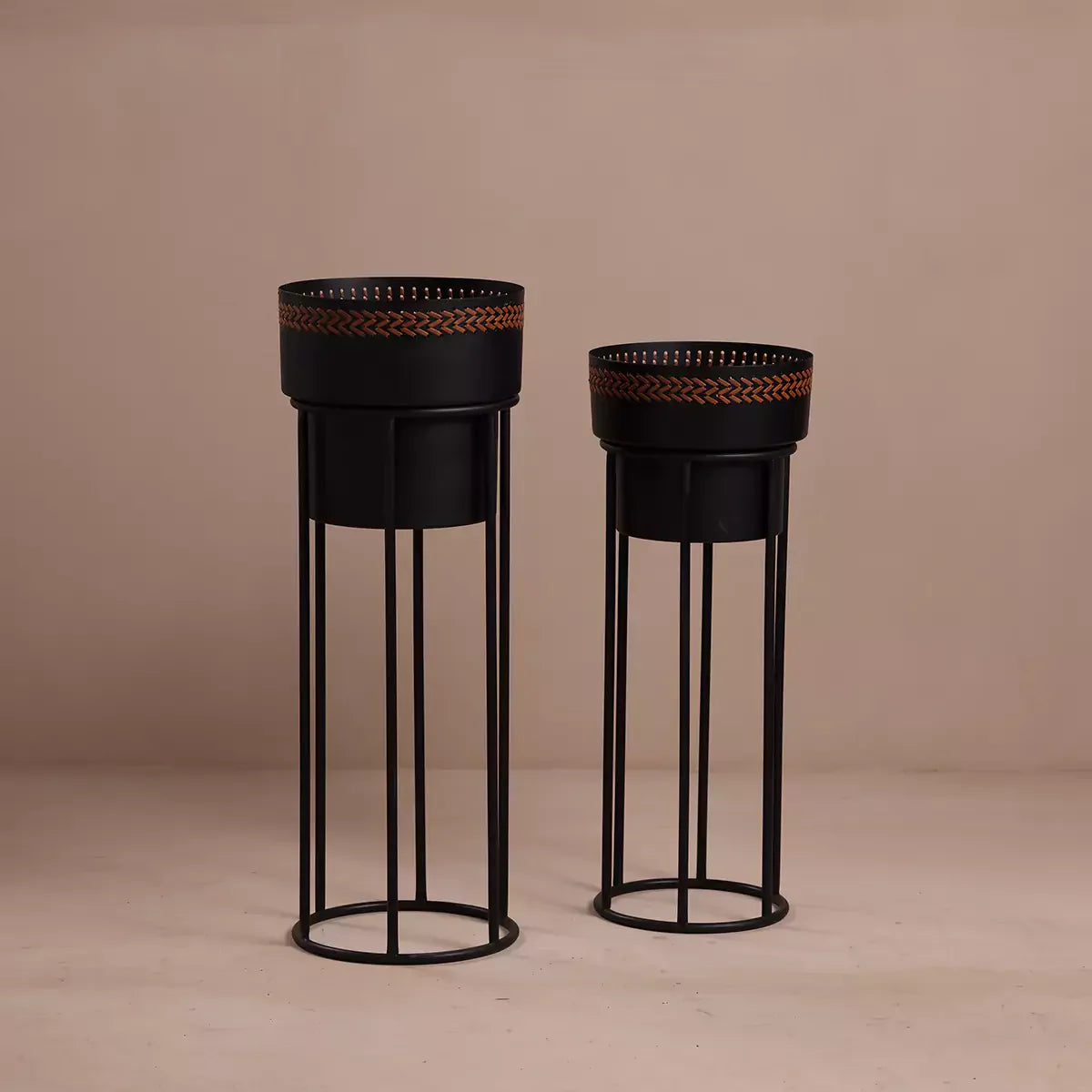 Black Weave Planter Set of 2