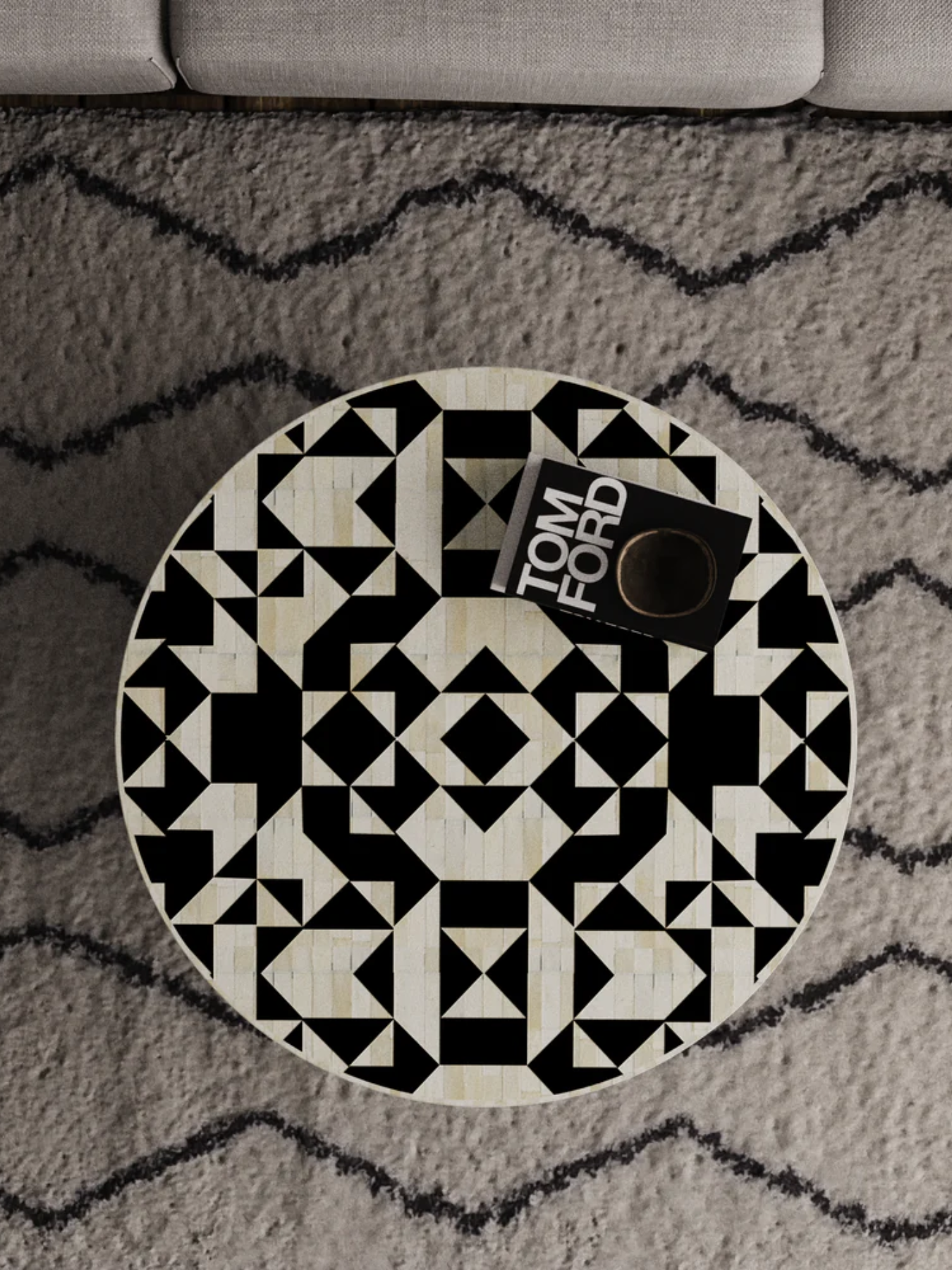 Philly Inlay Round Coffee Table - Kingsley