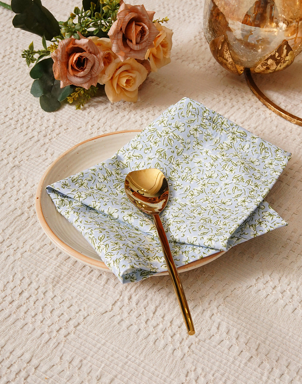 Set Of 6 - 12" Ditsy Floral Cotton Table Napkins