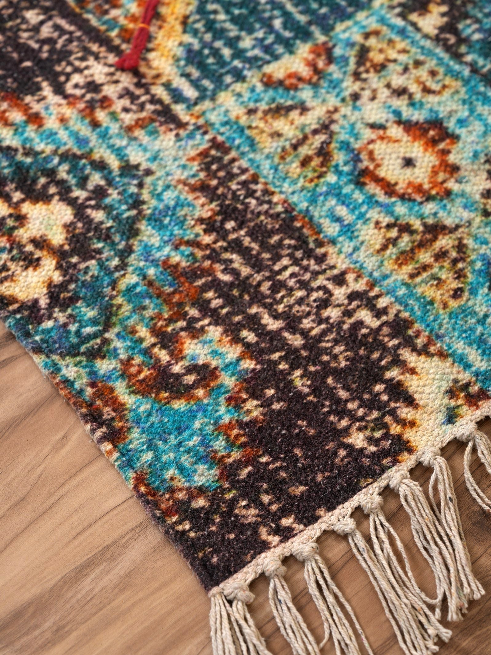 Vivid Bloom Embroidered Rug