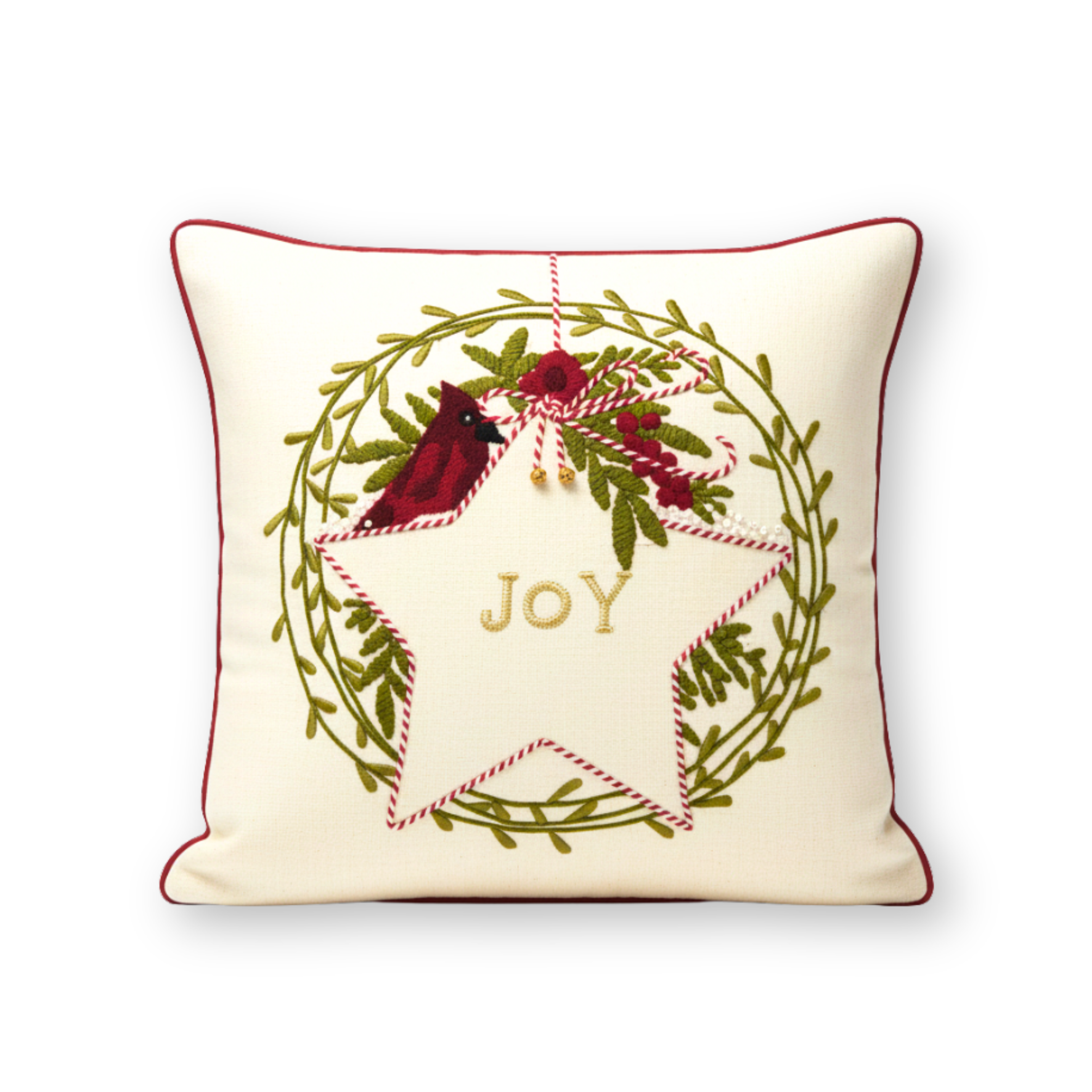 Joy Star Christmas Cushion cover (16"X16")