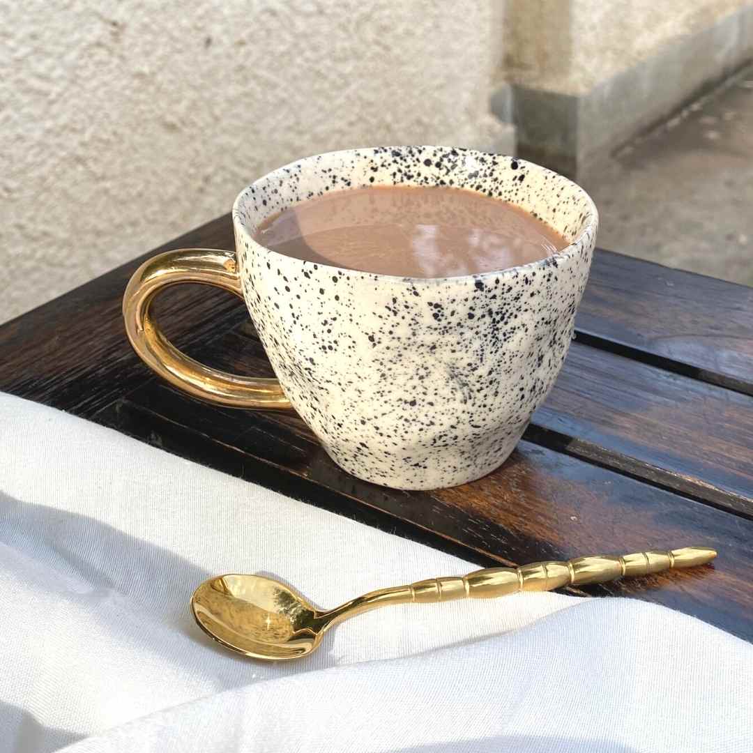 Splatter Gold Handle Cup