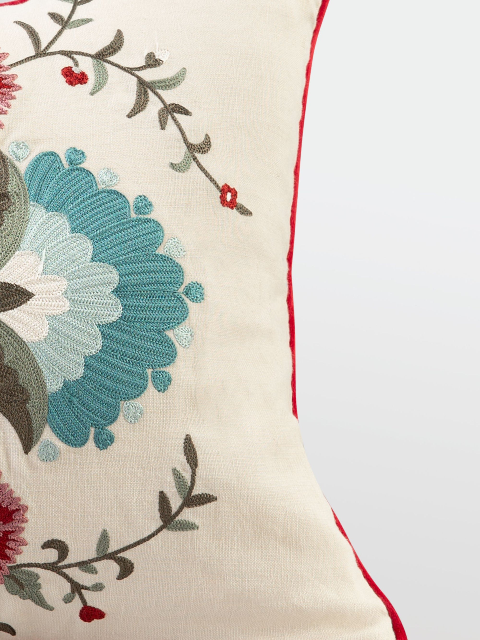 Cushion Cover - Ziya Deep Ivory Lumbar Embroidered