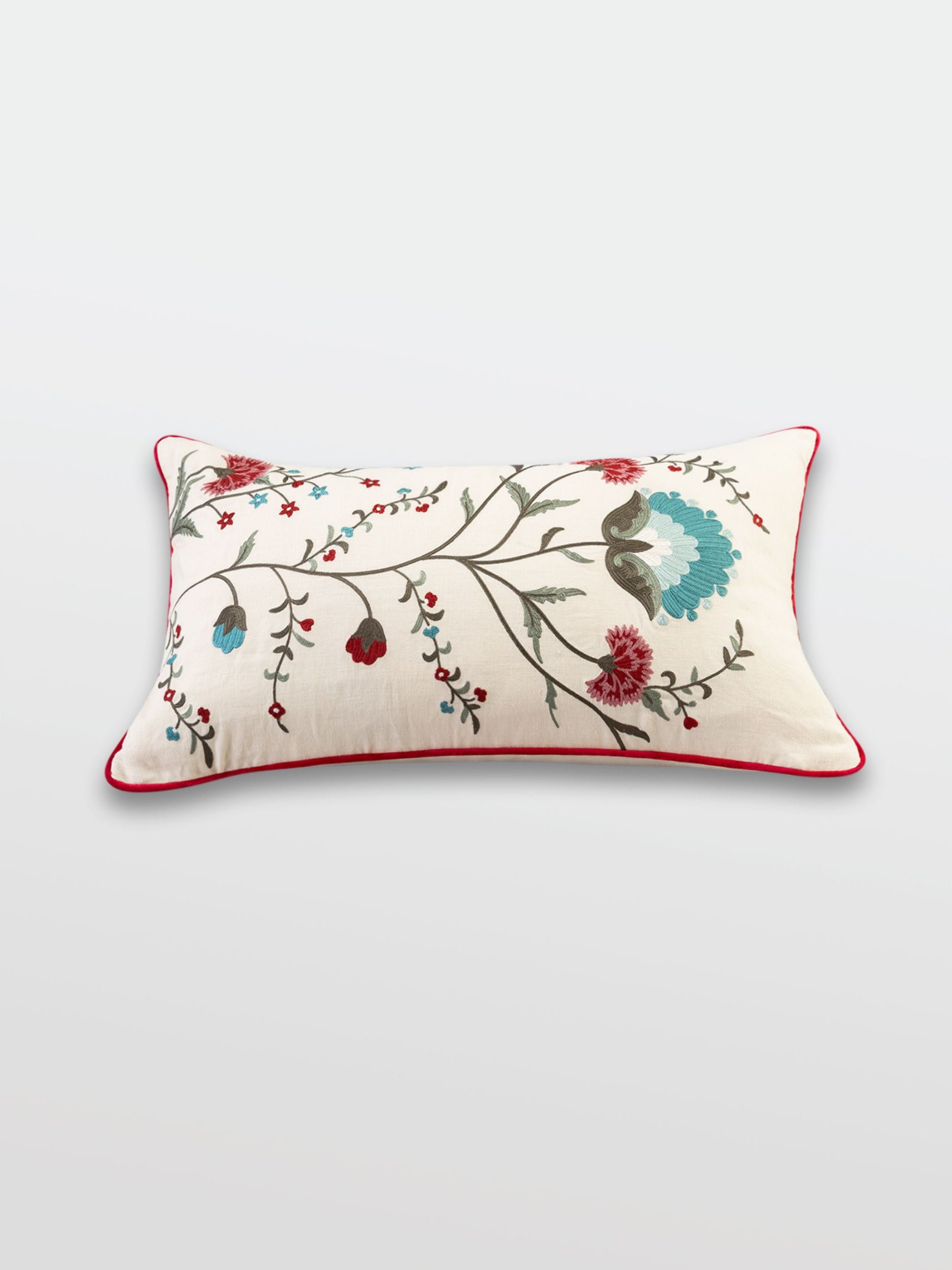 Cushion Cover - Ziya Deep Ivory Lumbar Embroidered