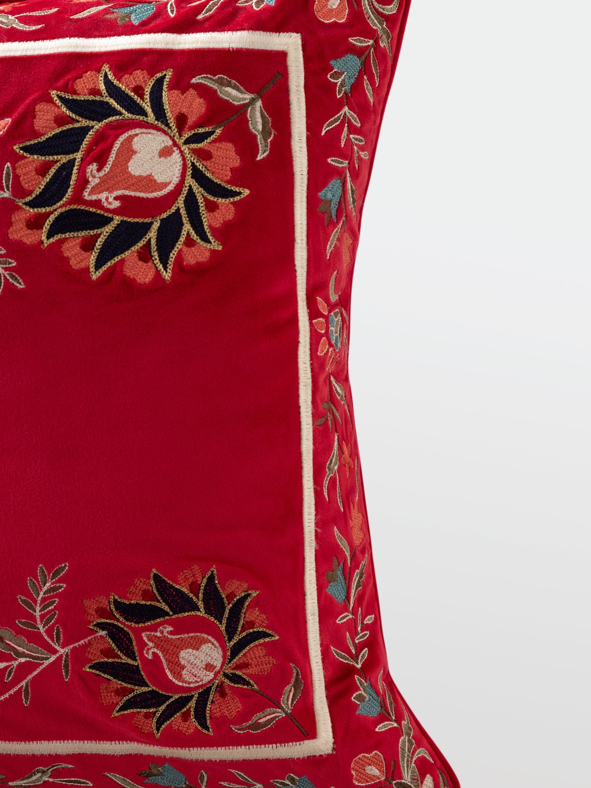 Cushion Cover - Daneen Red Embroidered