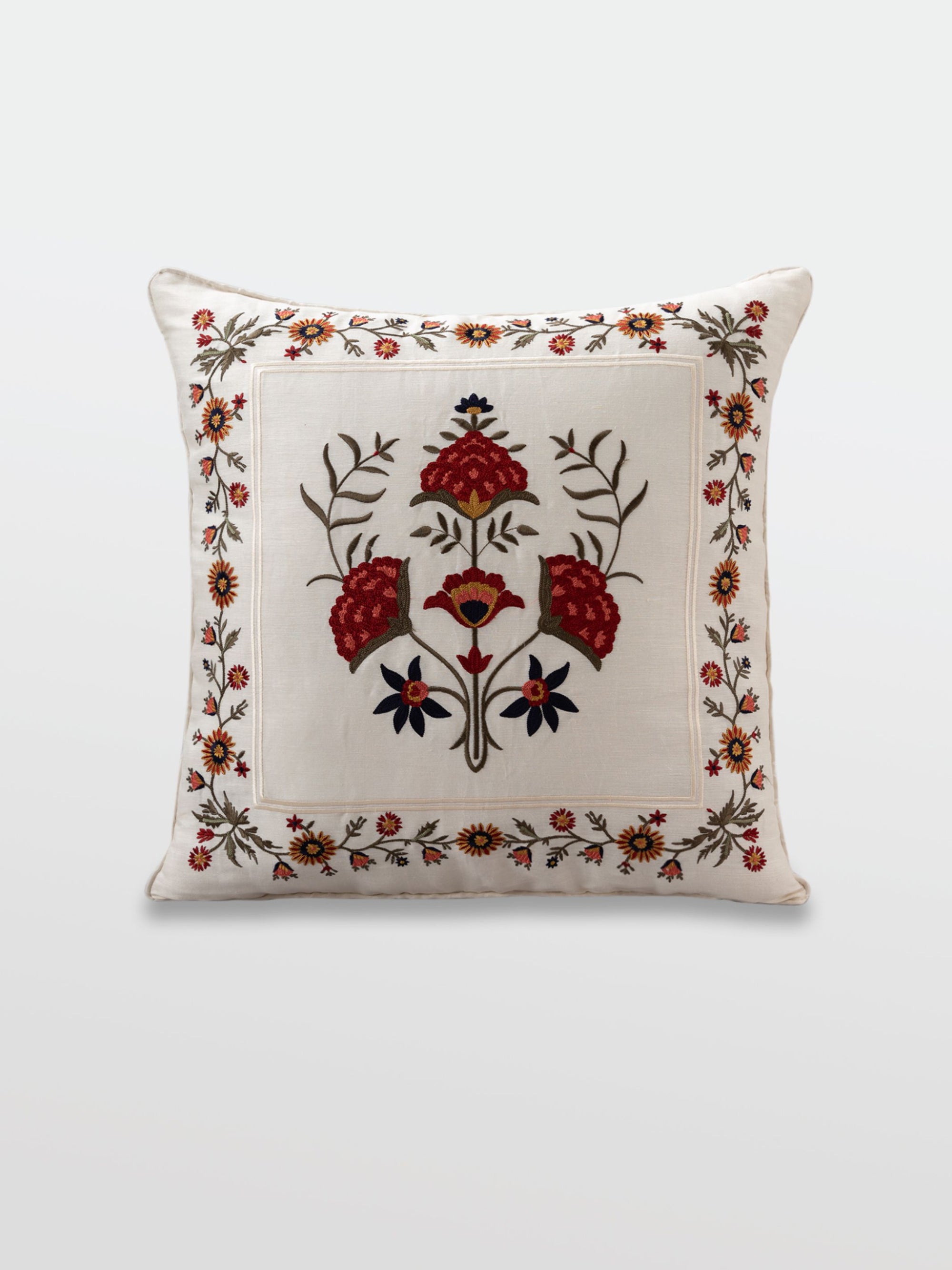 Cushion Cover - Faiza White Embroidered