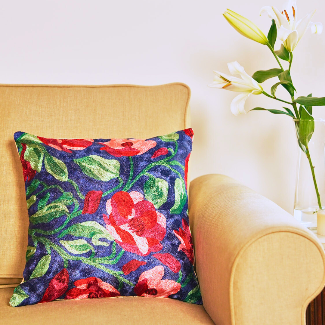 Midnight Blue Dense Forest Cushion Cover