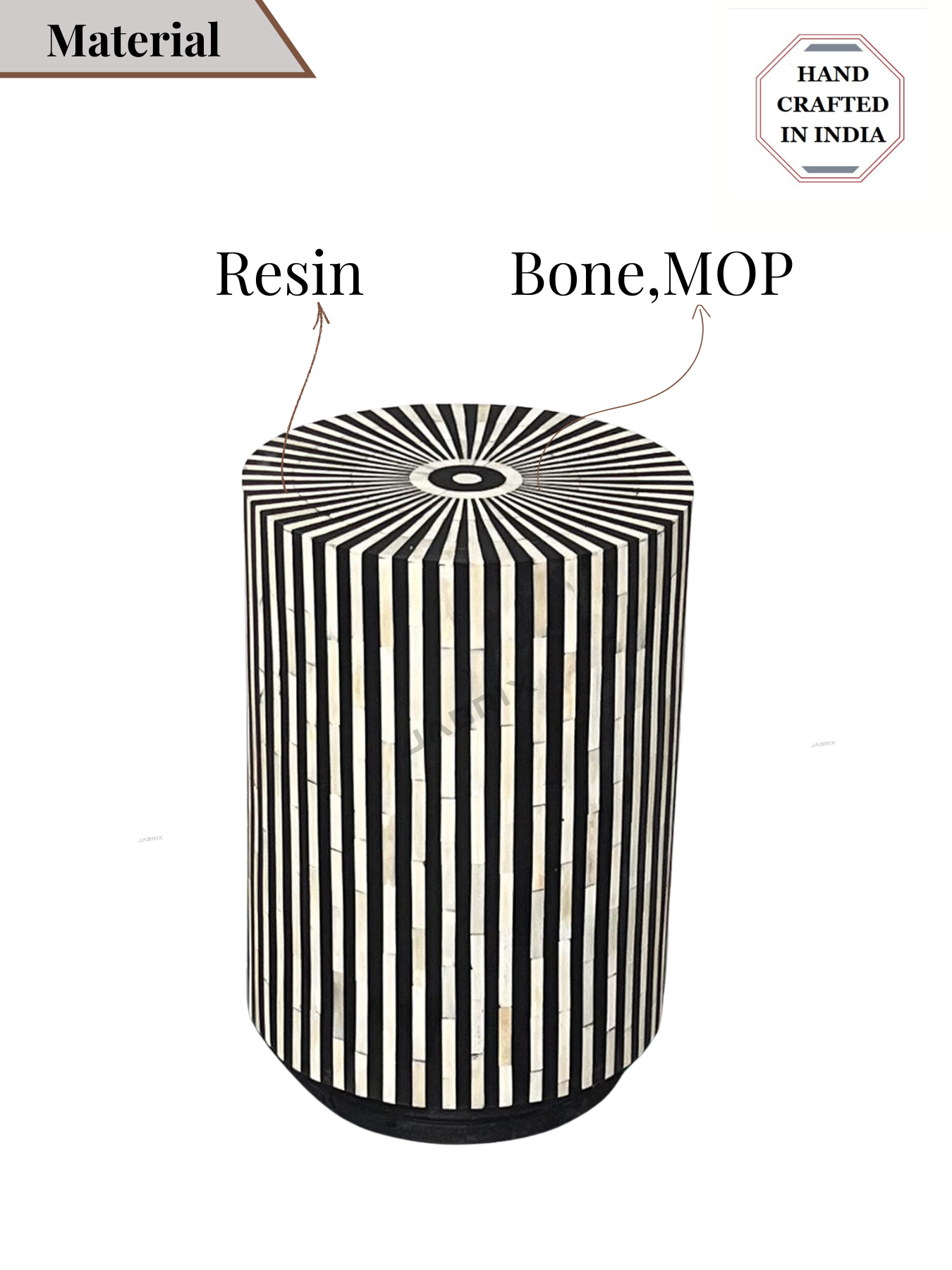 Handmade Bone inlay side end table